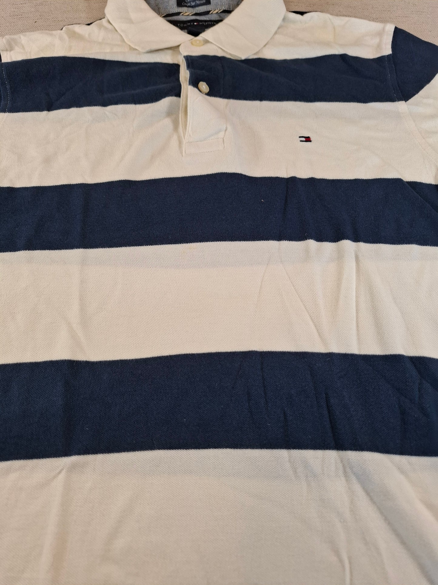 001247 Tommy Hilfiger Polo shirt size M Blue/ White checkered