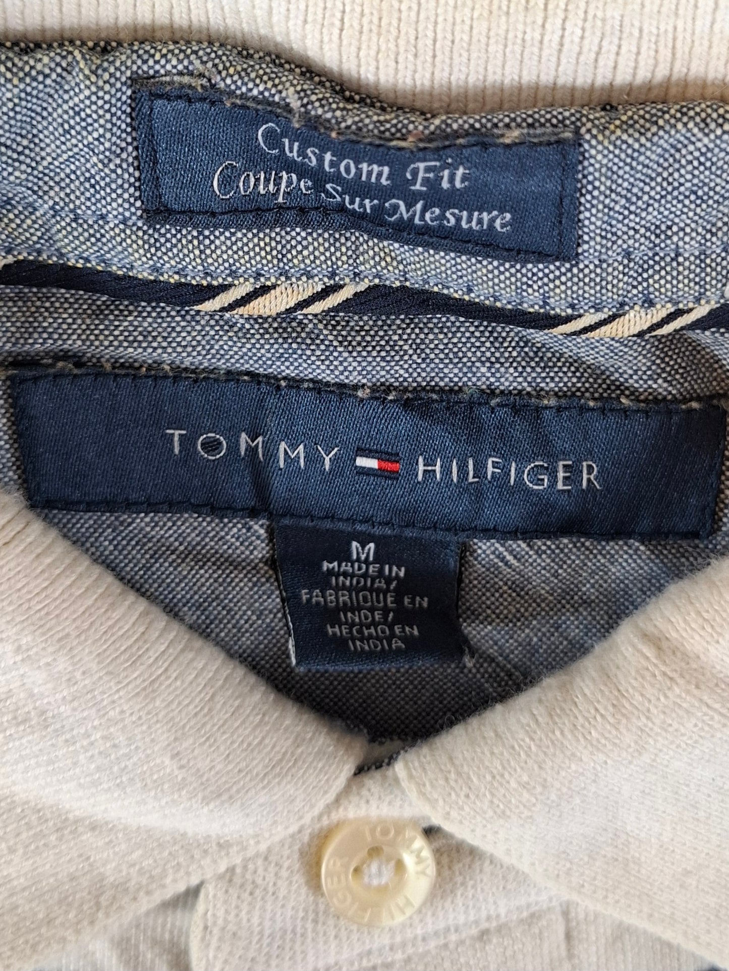 001247 Tommy Hilfiger Polo shirt size M Blue/ White checkered