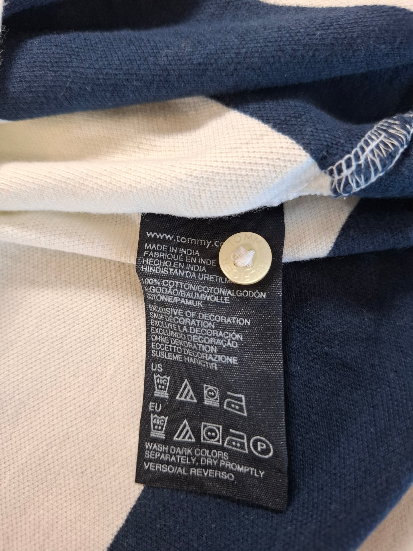 001247 Tommy Hilfiger Polo shirt size M Blue/ White checkered