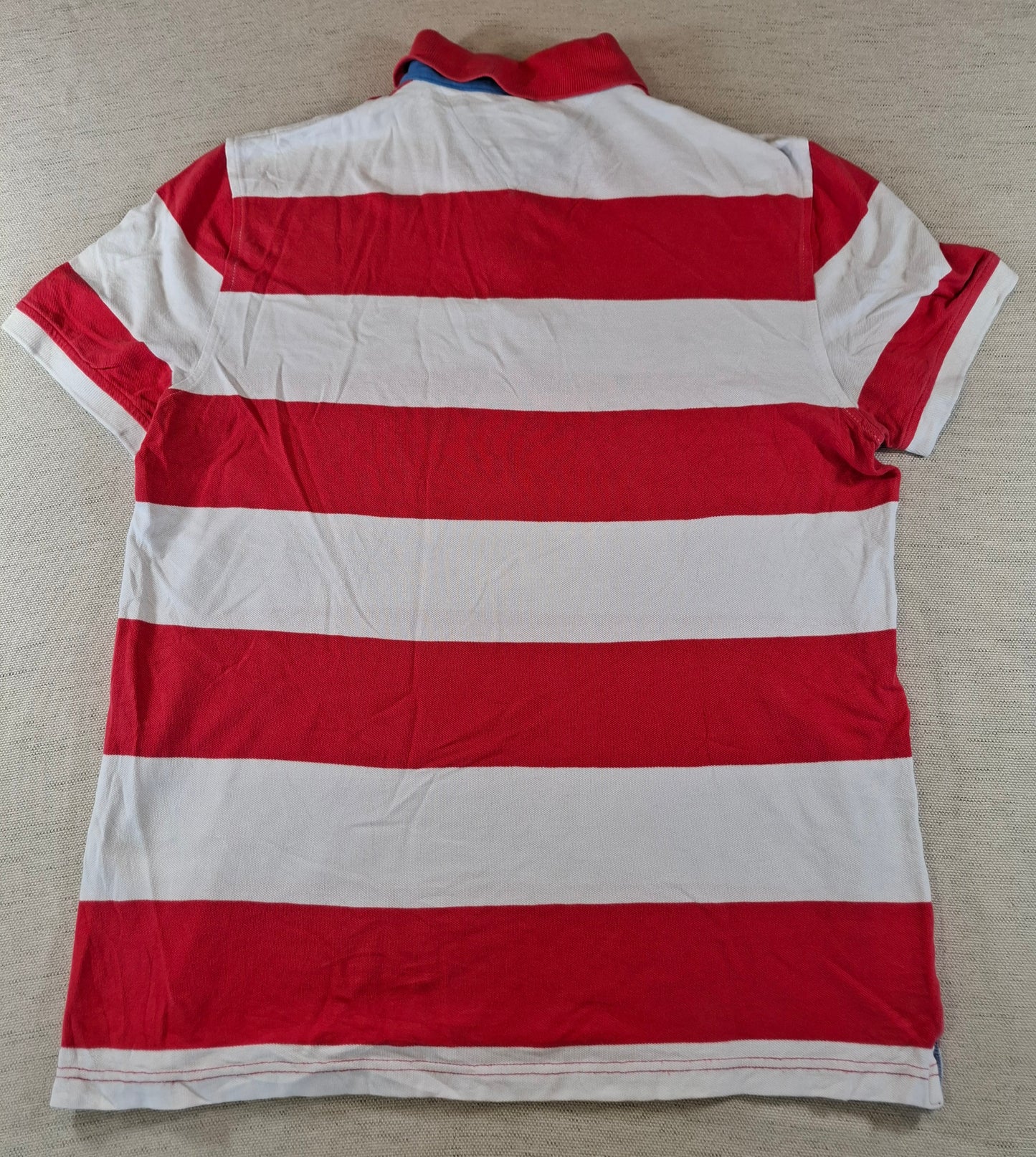 001248 Tommy Hilfiger Polo shirt size M Red/ White striped