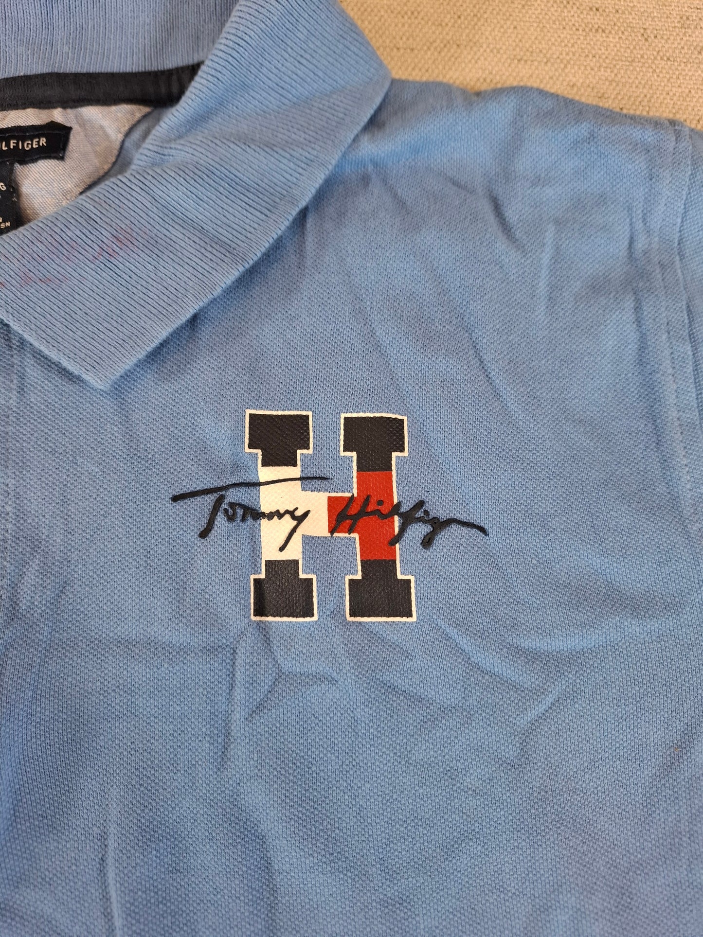 001250 Tommy Hilfiger Polo shirt size KXL/ 18/20y Light Blue