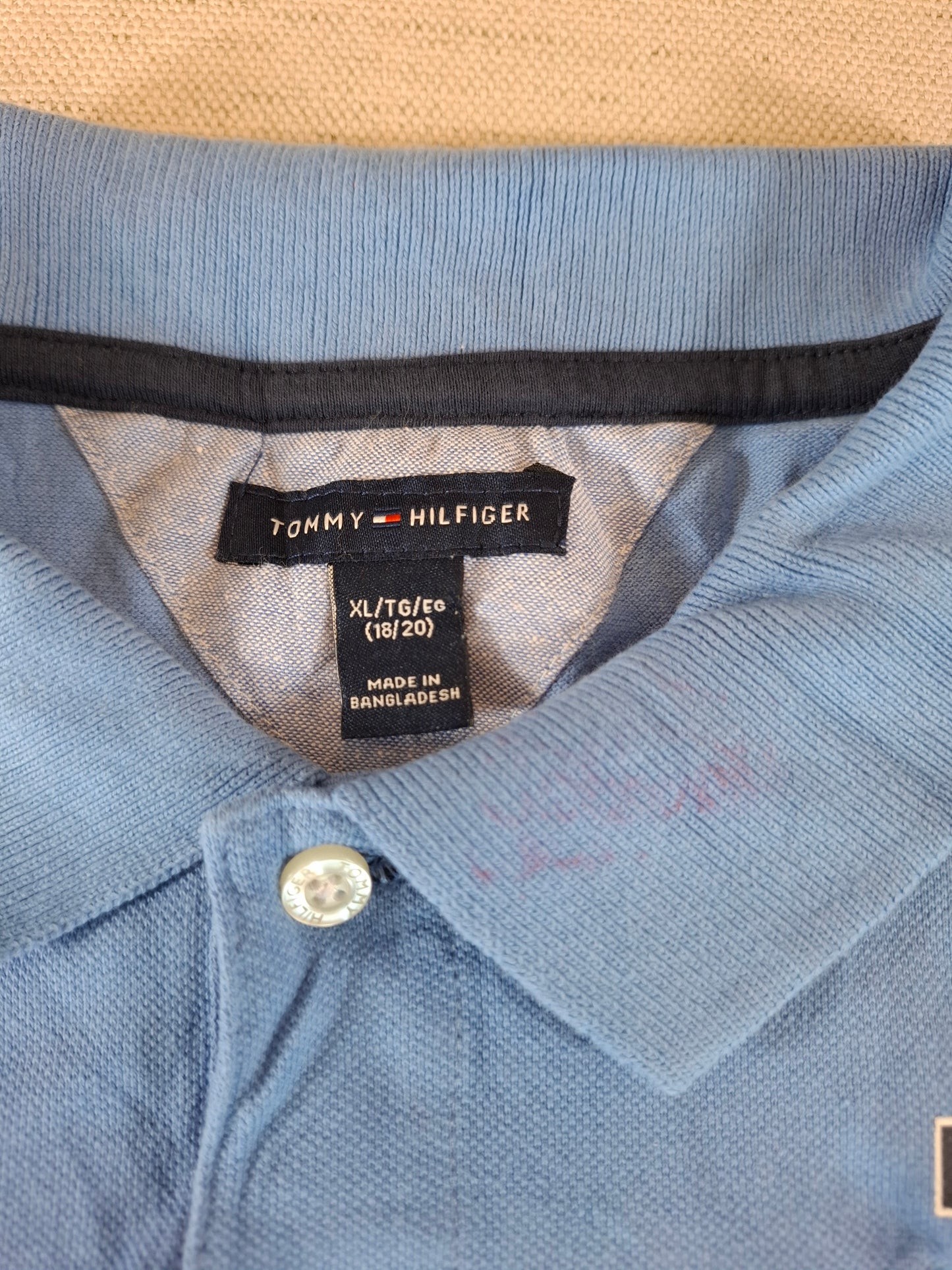 001250 Tommy Hilfiger Polo shirt size KXL/ 18/20y Light Blue