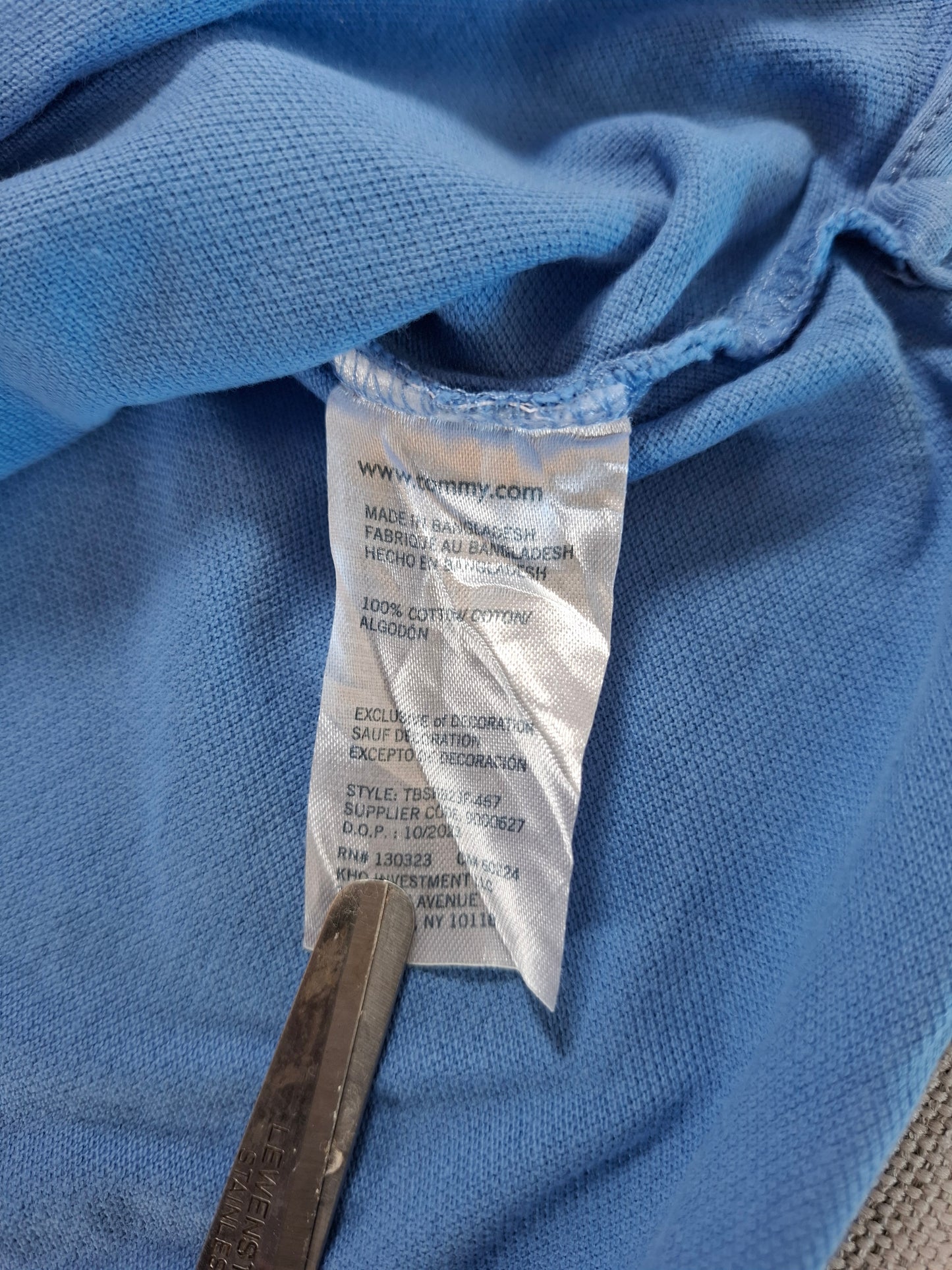 001250 Tommy Hilfiger Polo shirt size KXL/ 18/20y Light Blue