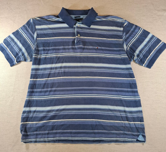001252 Tommy Hilfiger Polo shirt size XXL Navy/ Light blue