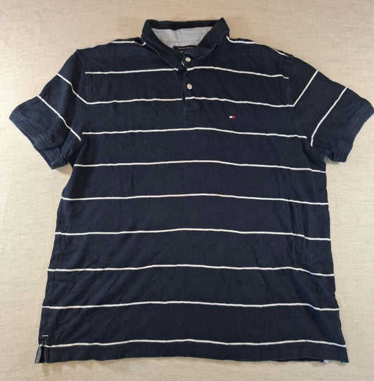 001253 Tommy Hilfiger Polo shirt size XL Navy/ White striped