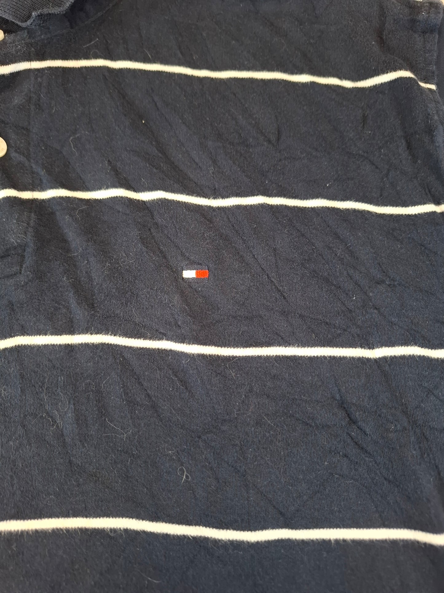 001253 Tommy Hilfiger Polo shirt size XL Navy/ White striped