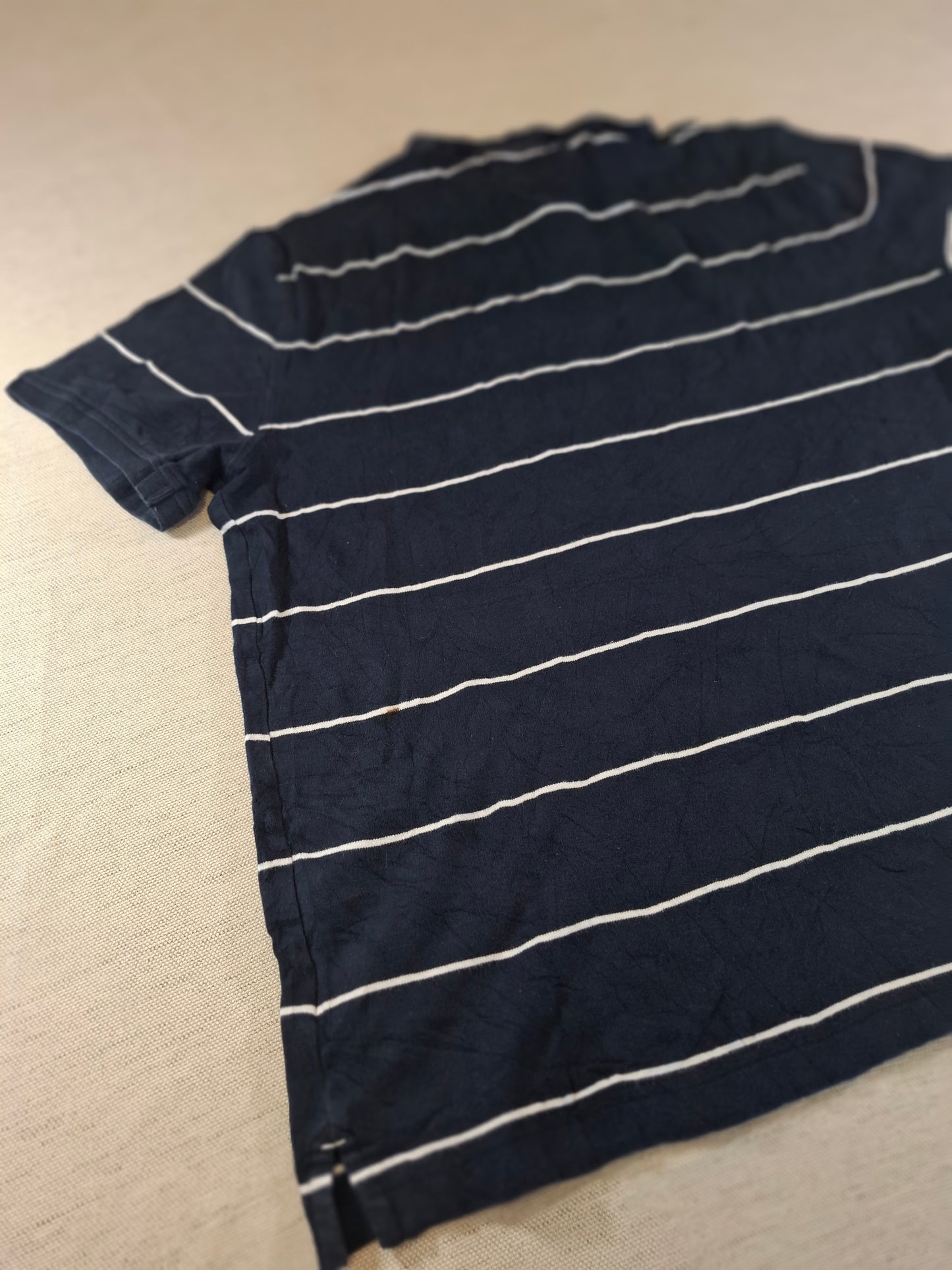 001253 Tommy Hilfiger Polo shirt size XL Navy/ White striped