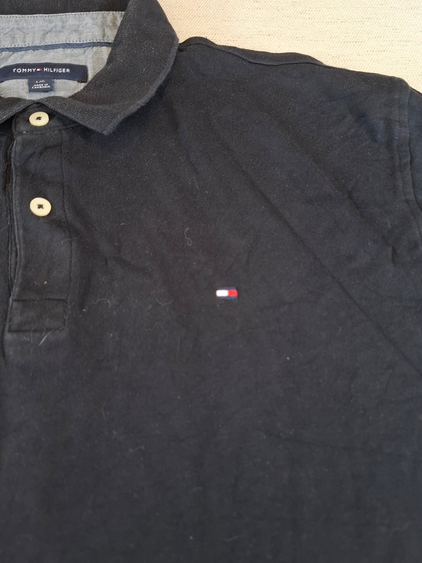 001255 Tommy Hilfiger Polo shirt size L Black