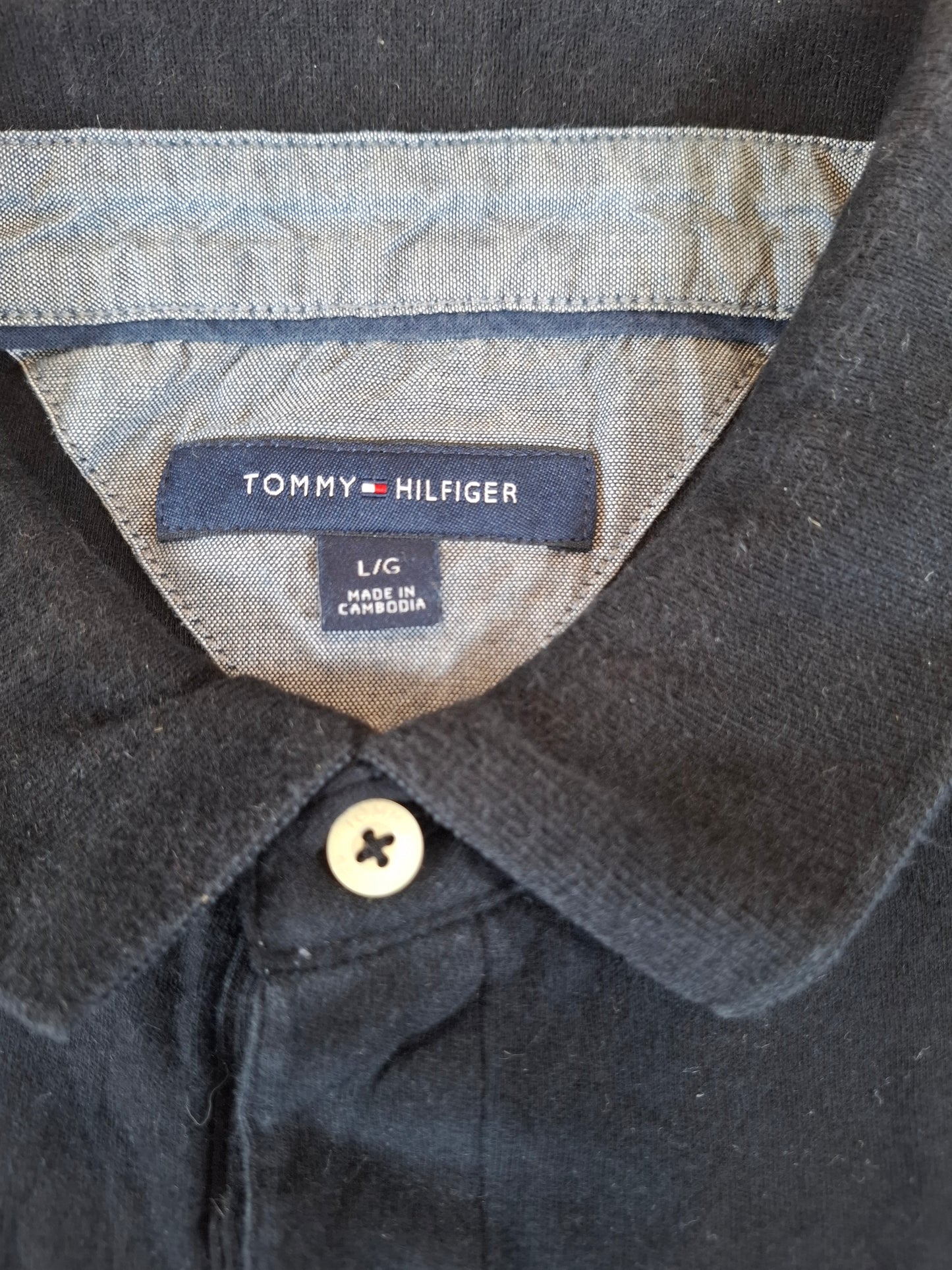 001255 Tommy Hilfiger Polo shirt size L Black