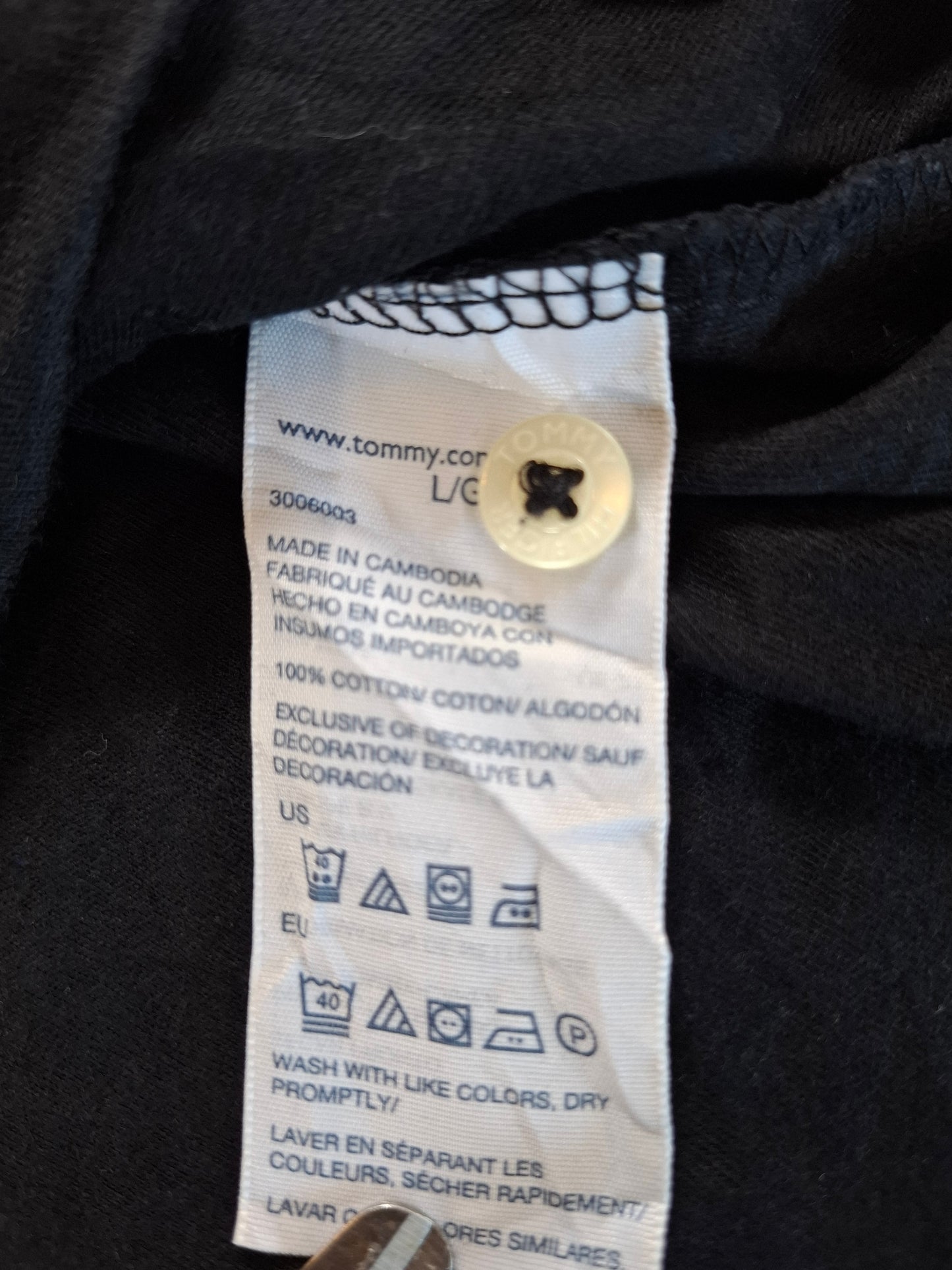 001255 Tommy Hilfiger Polo shirt size L Black