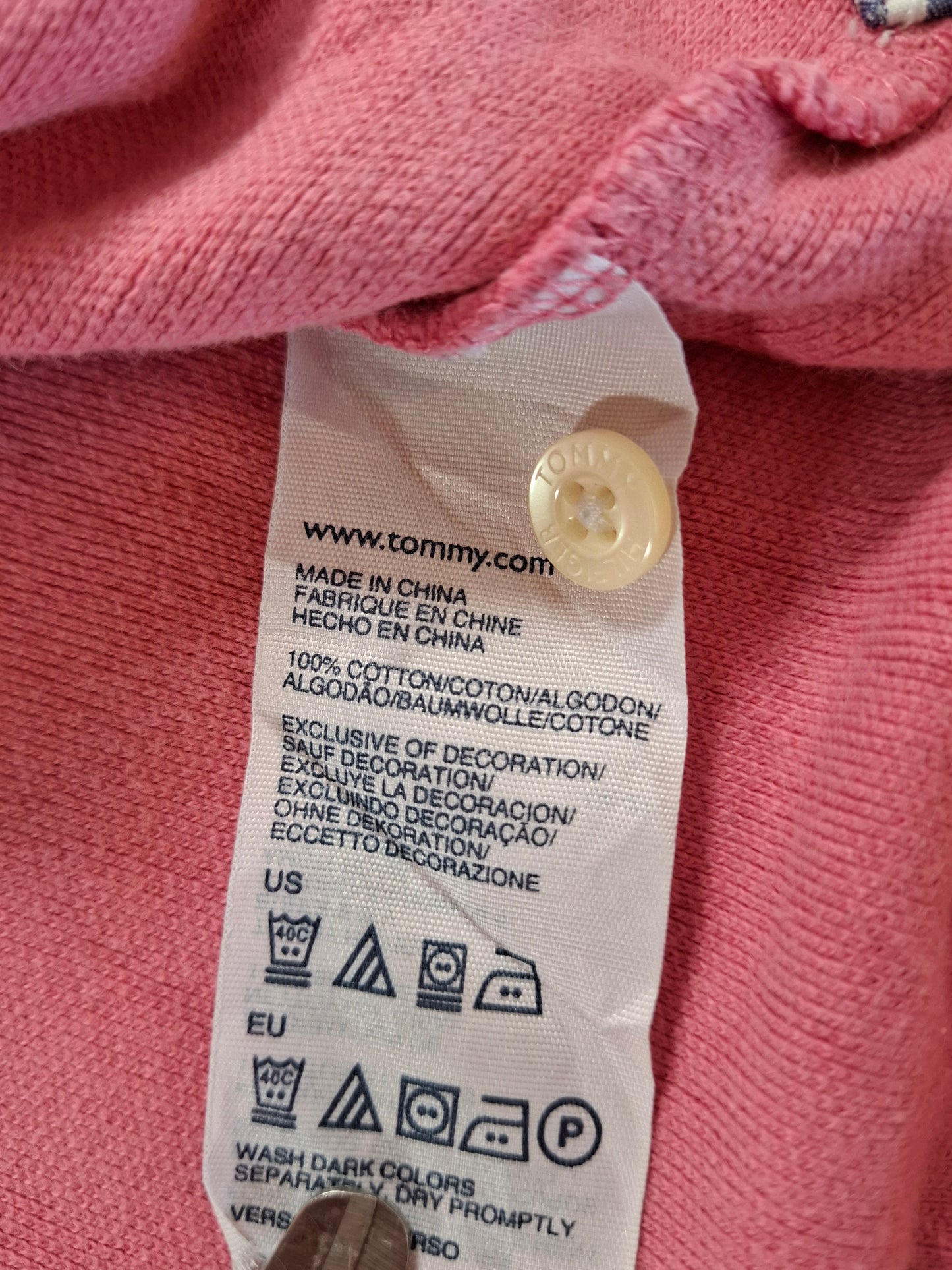 001257 Tommy Hilfiger Polo shirt size XXL Pink
