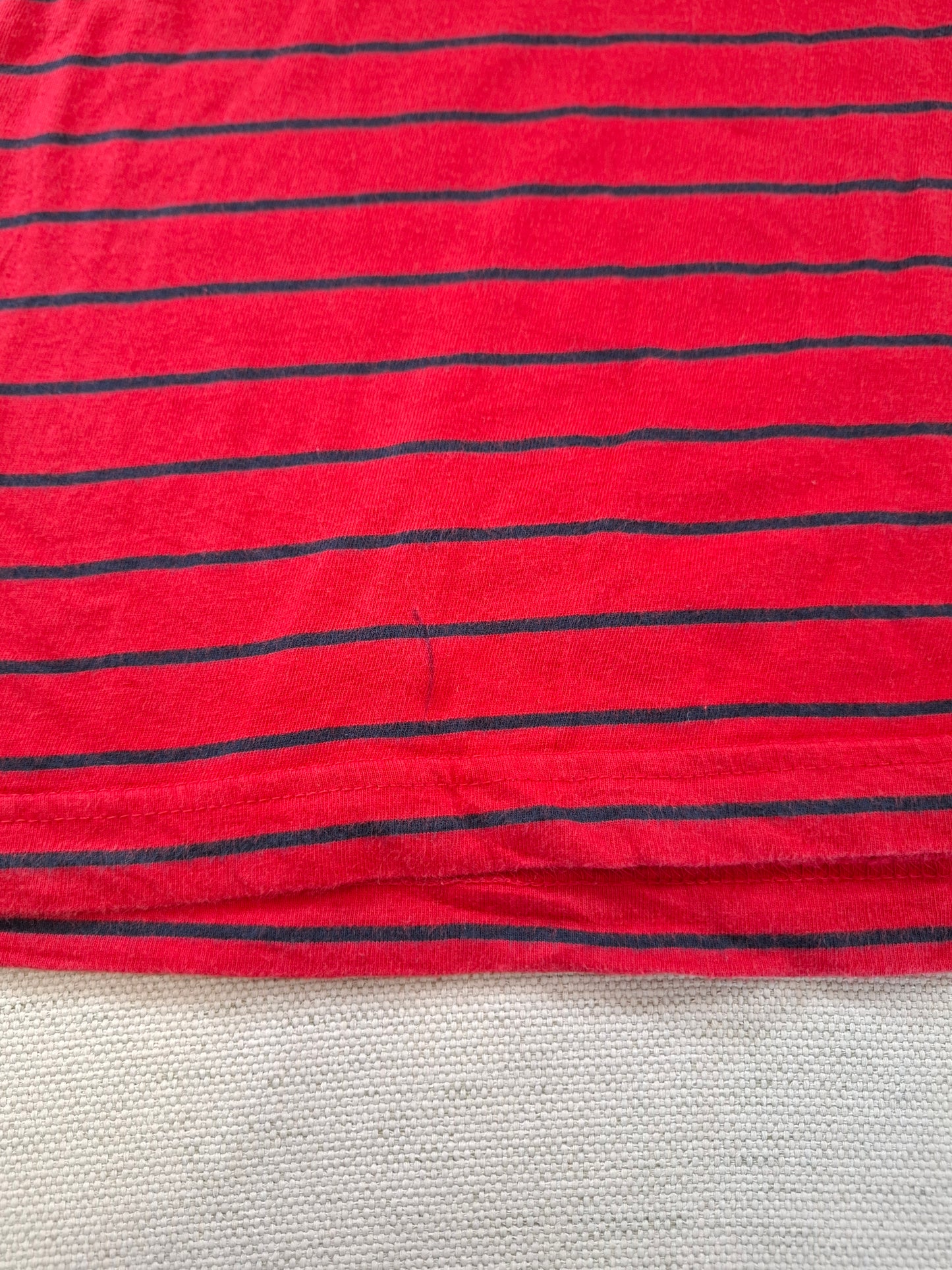 001259 Tommy Hilfiger Polo shirt size XXL Red/ Navy striped