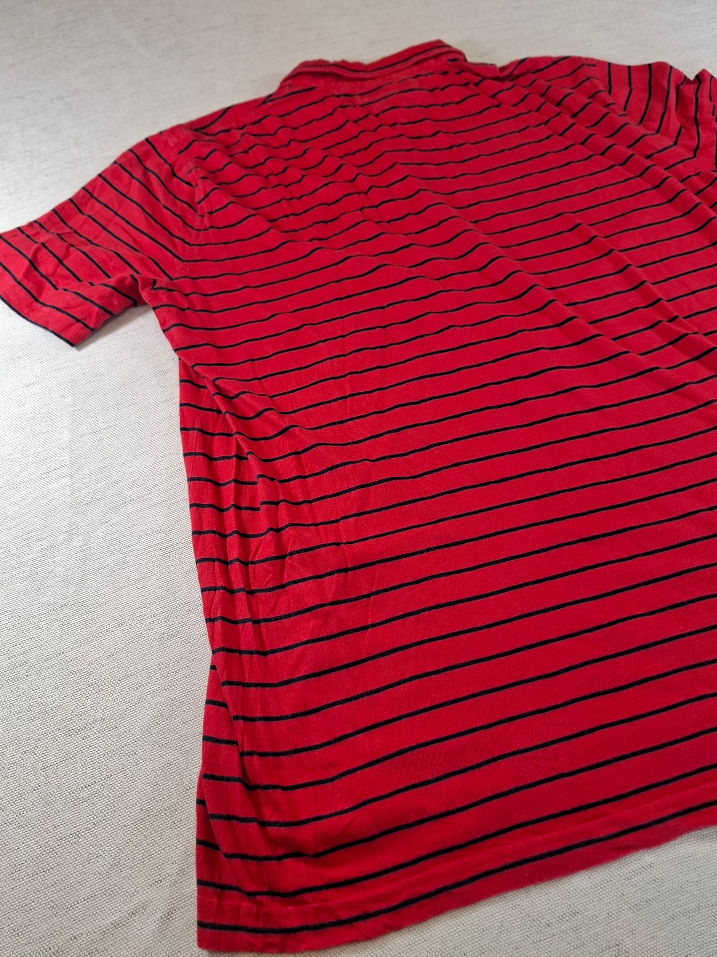 001259 Tommy Hilfiger Polo shirt size XXL Red/ Navy striped