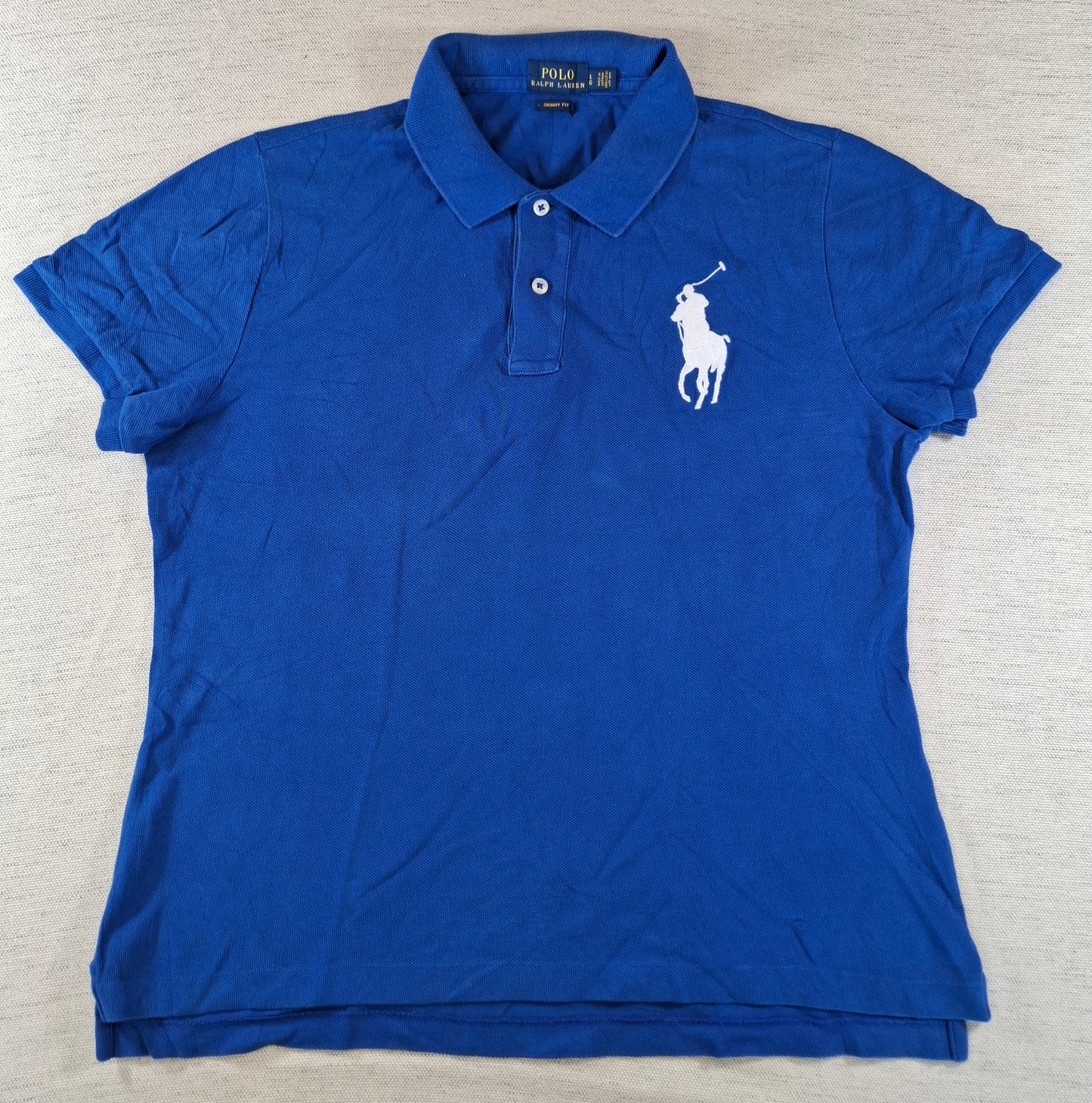 001263 Polo Ralph Lauren Polo shirt size L Blue + white pony