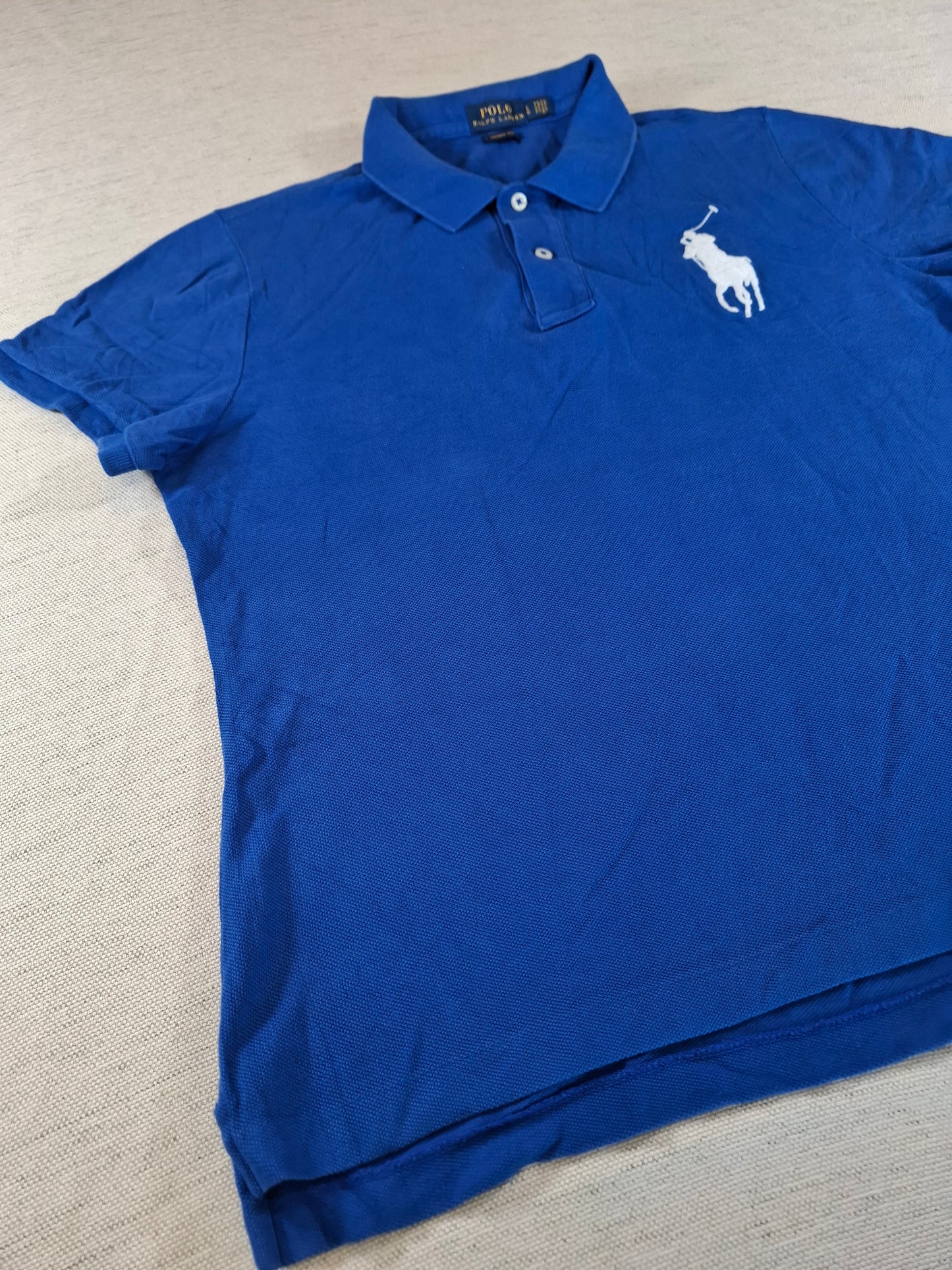 001263 Polo Ralph Lauren Polo shirt size L Blue + white pony