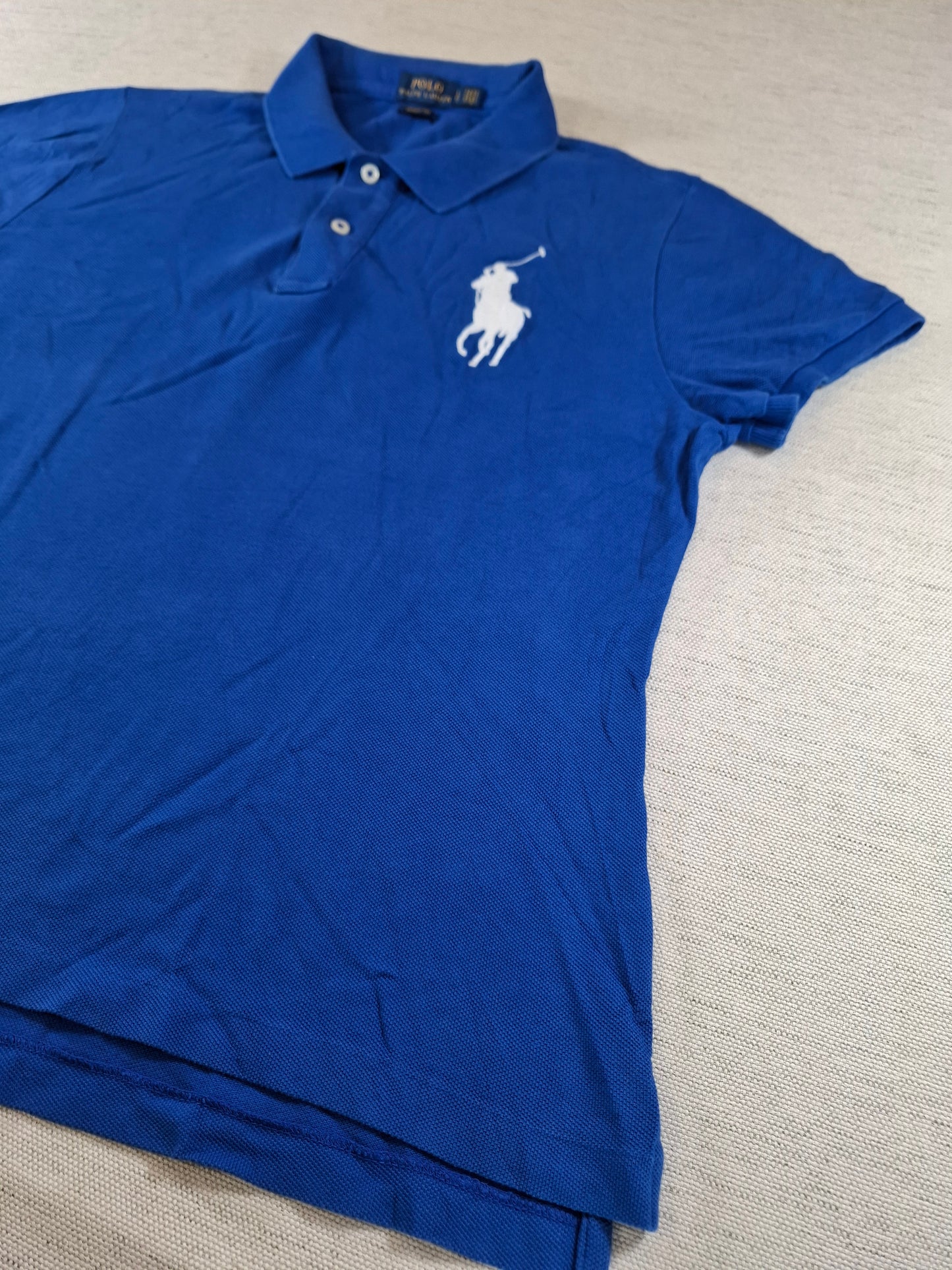 001263 Polo Ralph Lauren Polo shirt size L Blue + white pony
