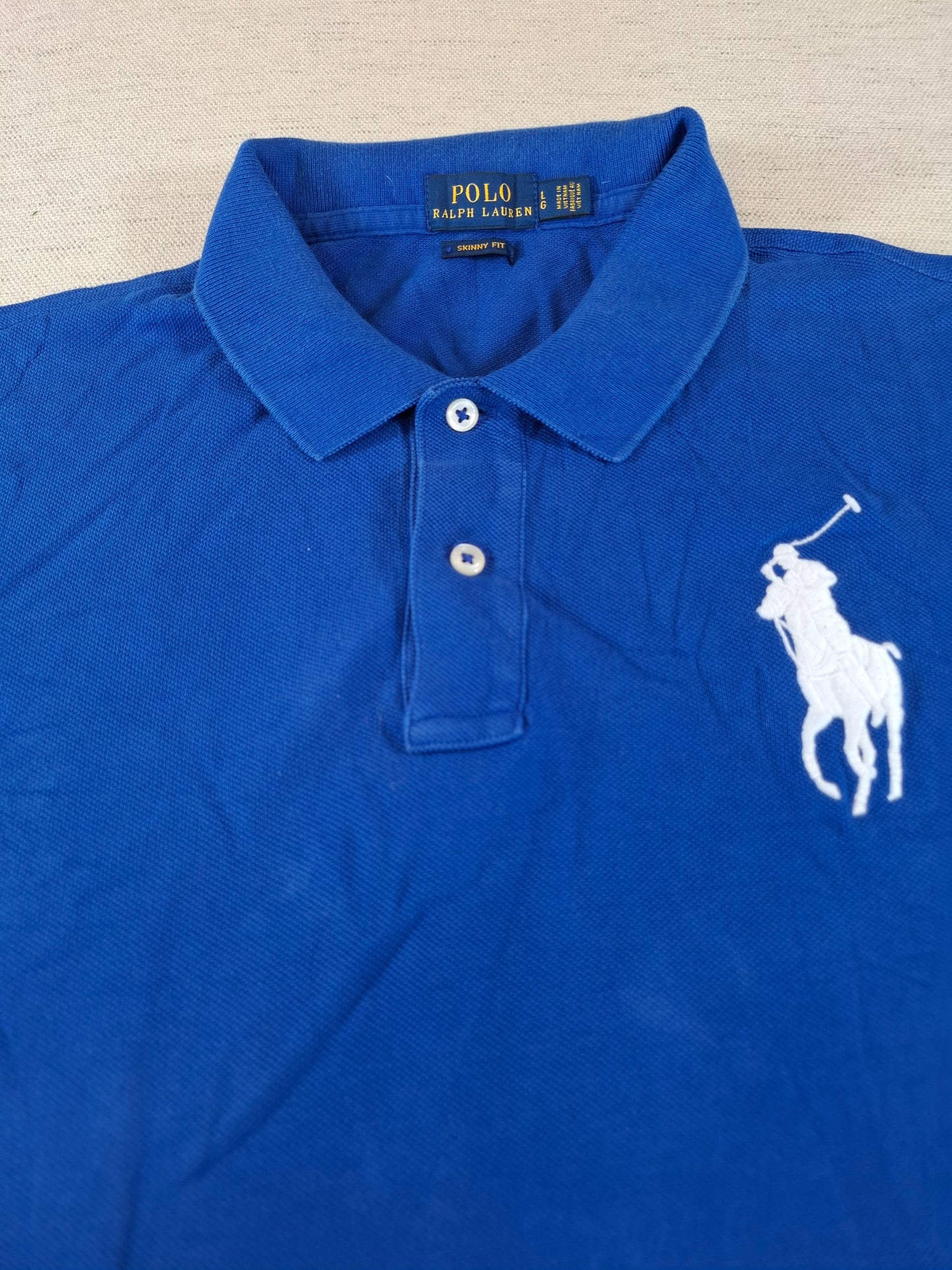001263 Polo Ralph Lauren Polo shirt size L Blue + white pony