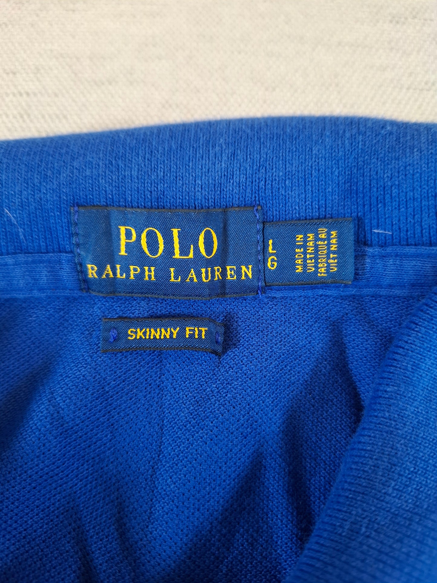 001263 Polo Ralph Lauren Polo shirt size L Blue + white pony