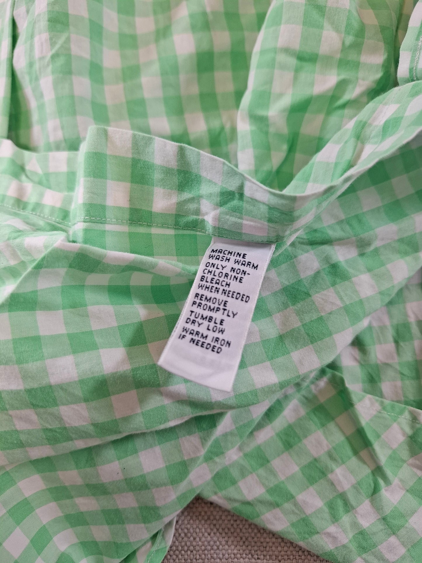 001265 Polo Ralph Lauren button down shirt size L Green/ White checkered