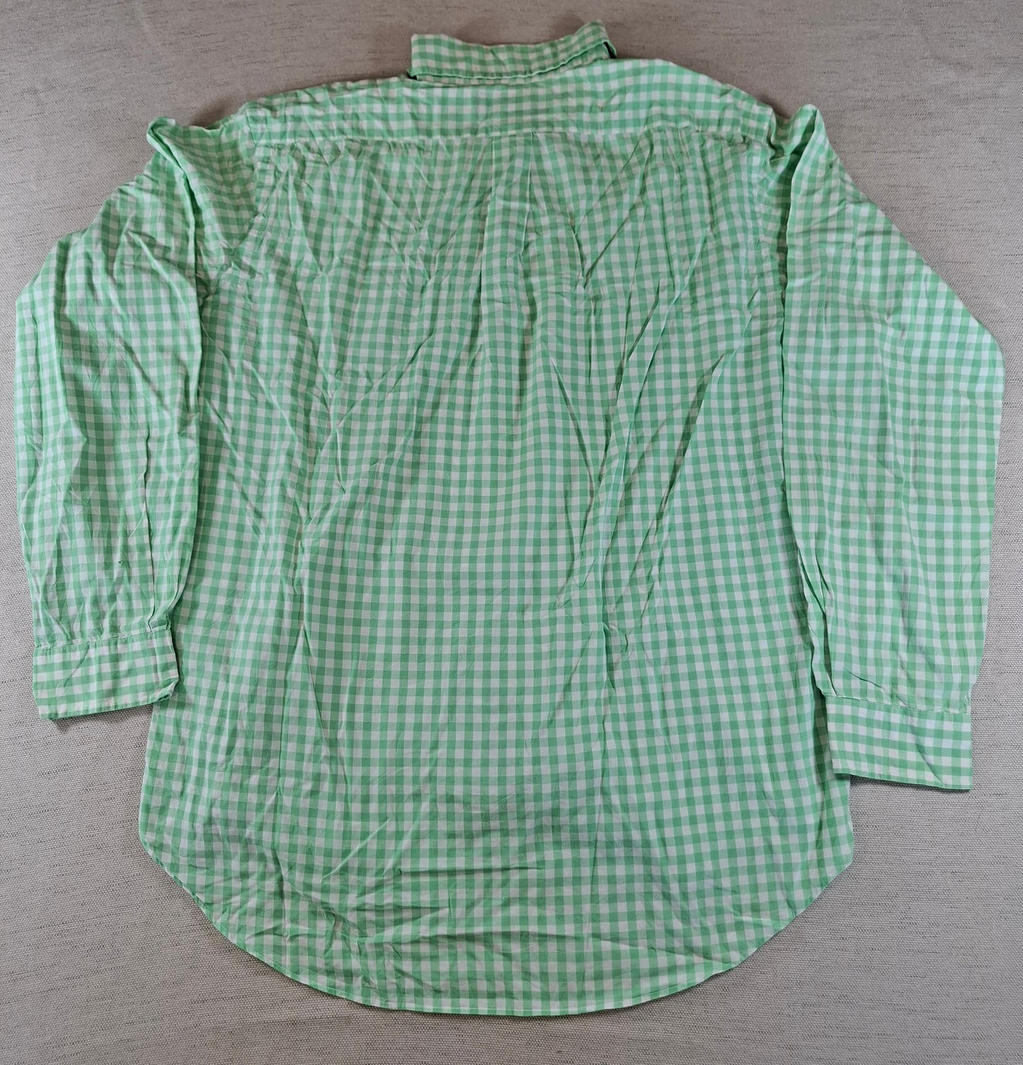 001265 Polo Ralph Lauren button down shirt size L Green/ White checkered