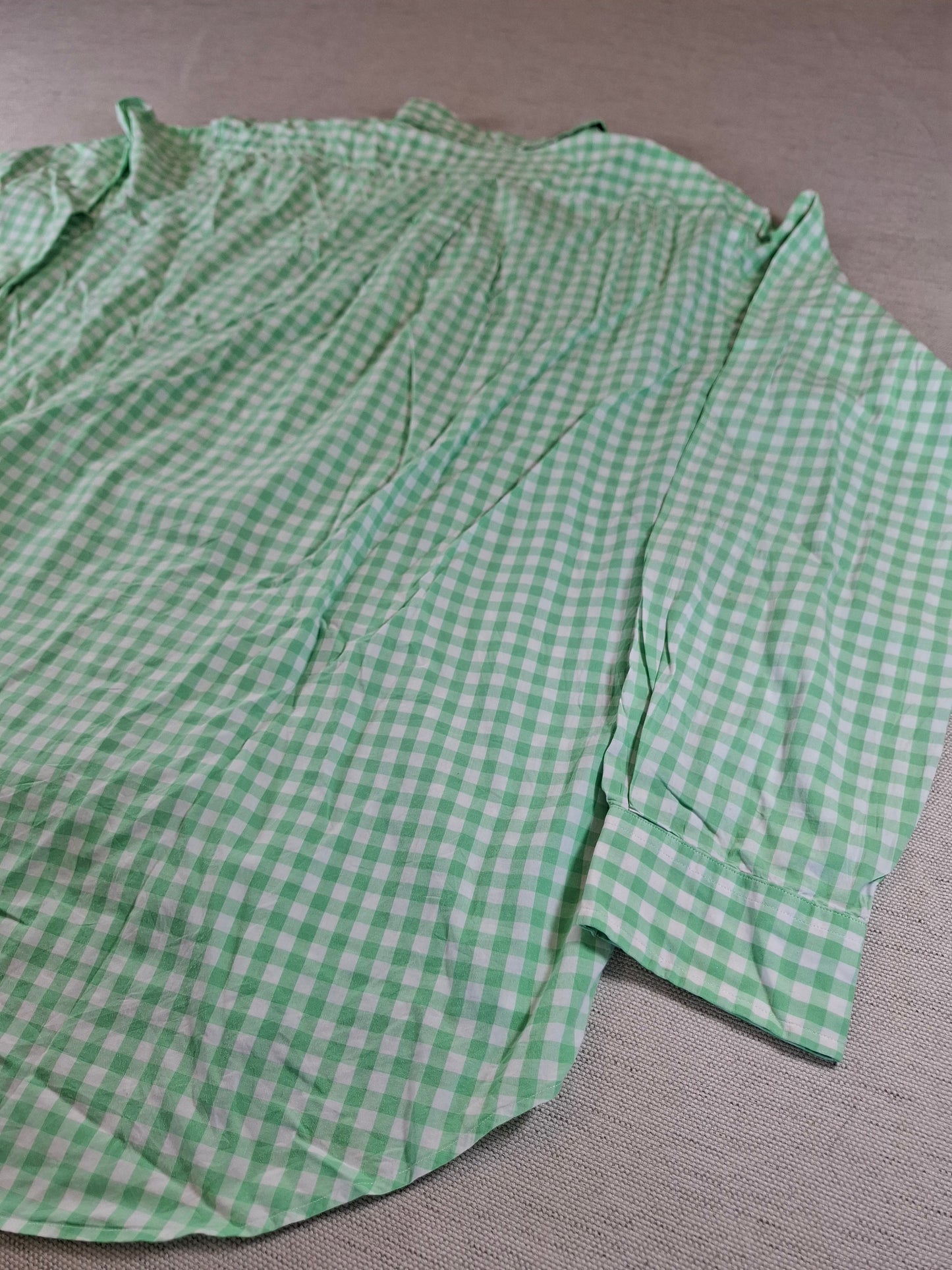 001265 Polo Ralph Lauren button down shirt size L Green/ White checkered