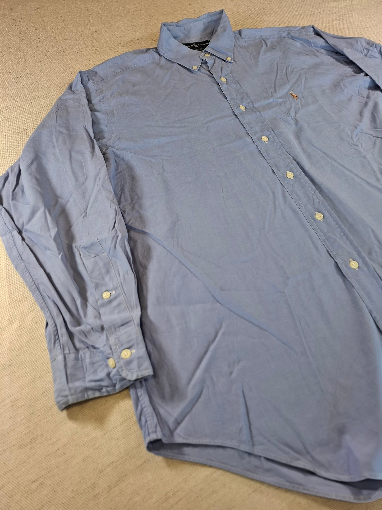 001267 Polo Ralph Lauren Button down shirt size 34/35 16-50 Light Blue