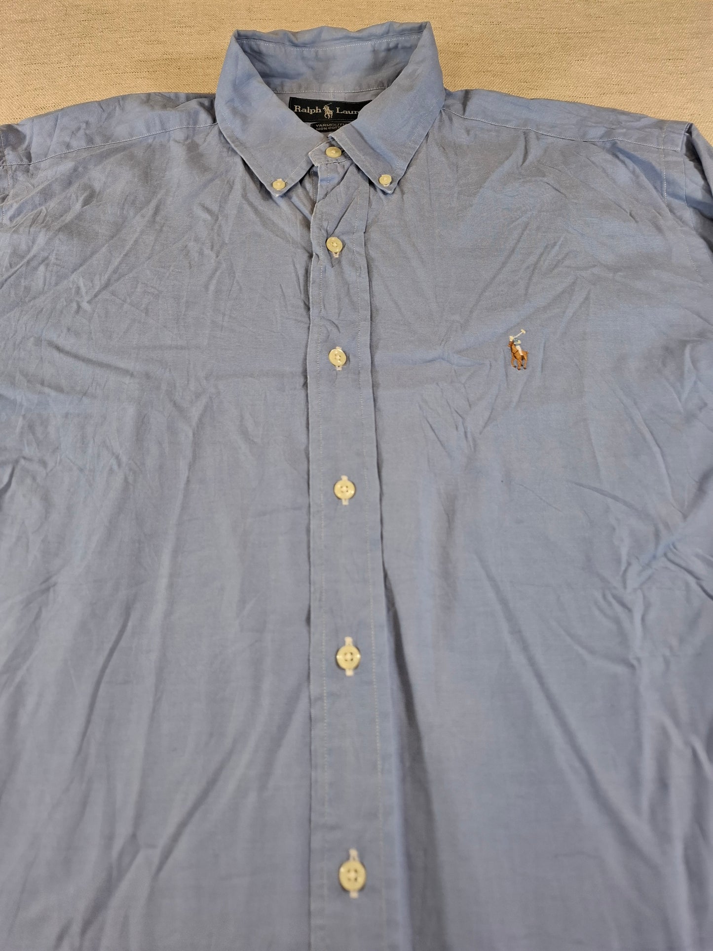 001267 Polo Ralph Lauren Button down shirt size 34/35 16-50 Light Blue