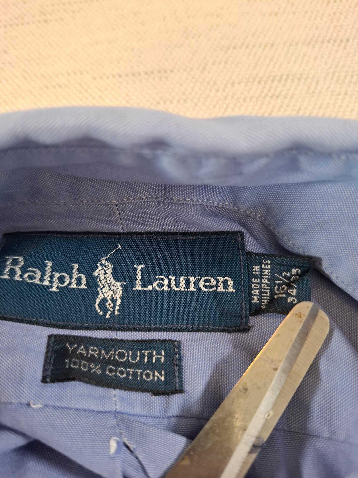 001267 Polo Ralph Lauren Button down shirt size 34/35 16-50 Light Blue