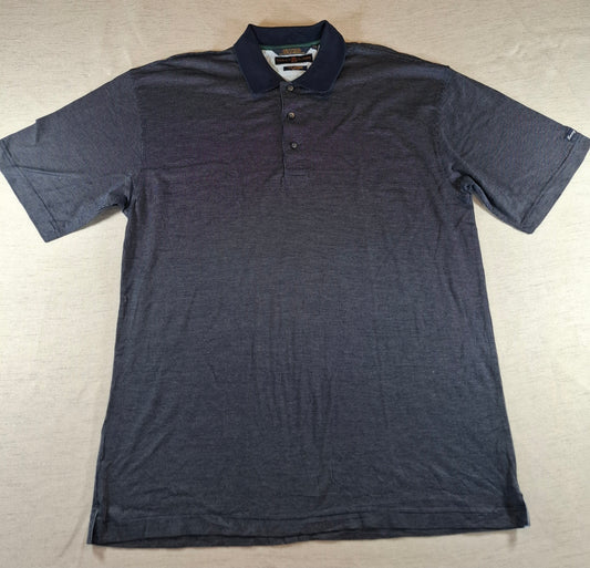 001269 Tommy Hilfiger Polo shirt size L Navy/ White 'spots'
