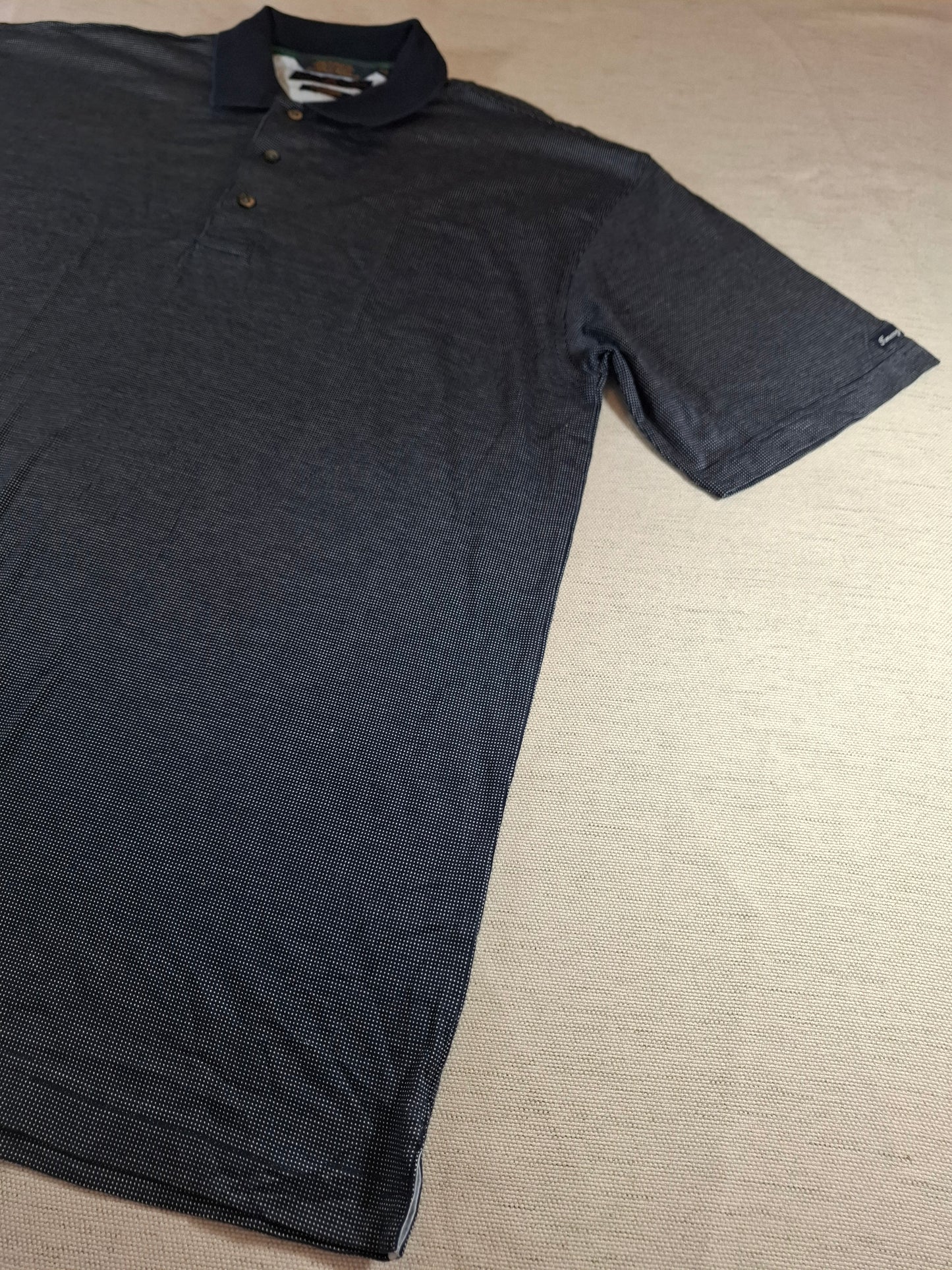 001269 Tommy Hilfiger Polo shirt size L Navy/ White 'spots'