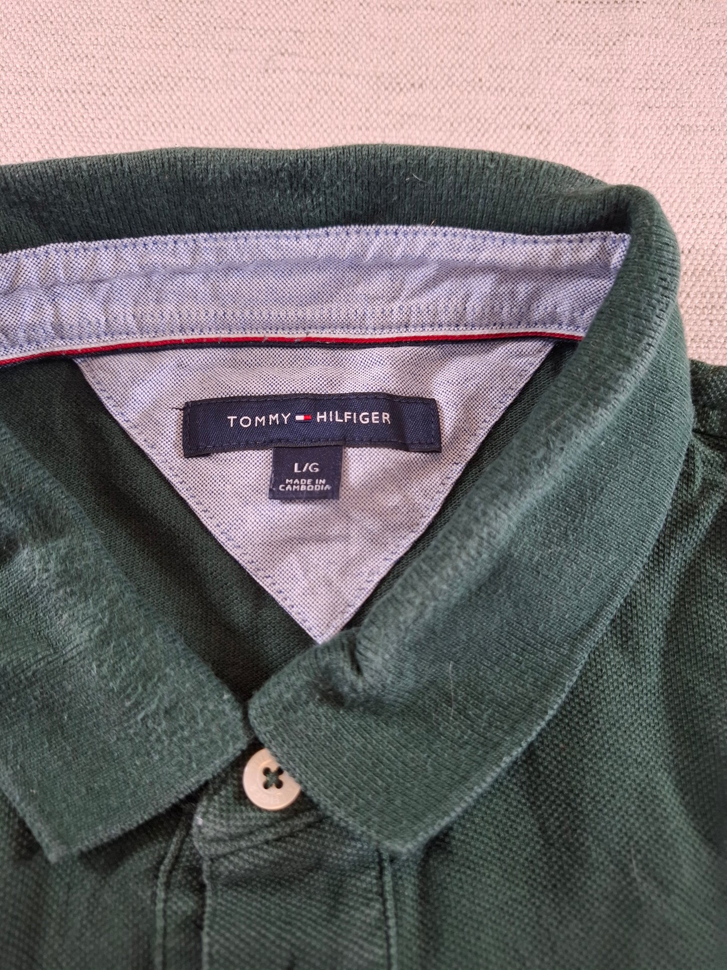 001277 Tommy Hilfiger Polo shirt size L Dark Green