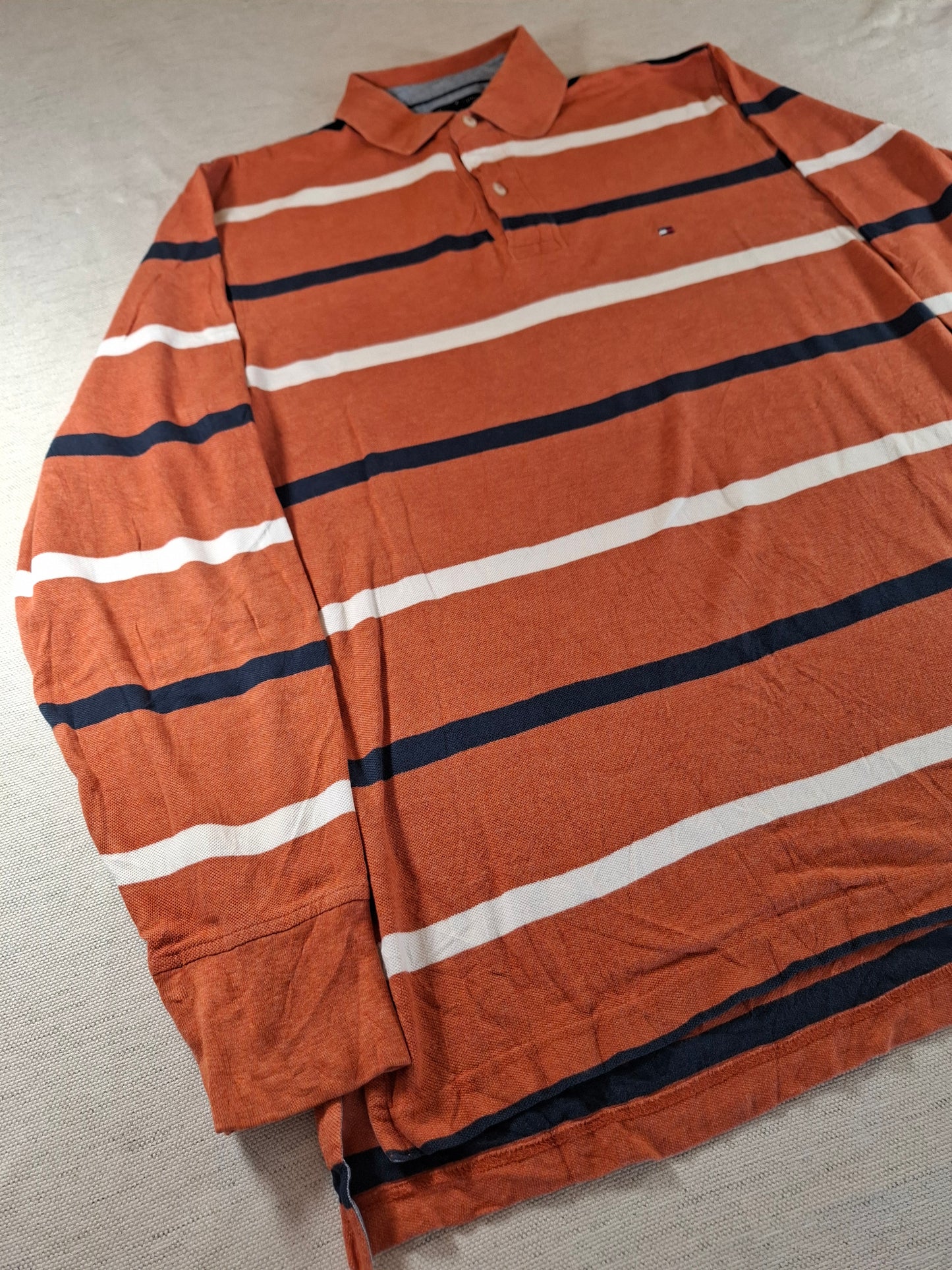 001279 Tommy Hilfiger Polo shirt size M Orange/ Multicolor