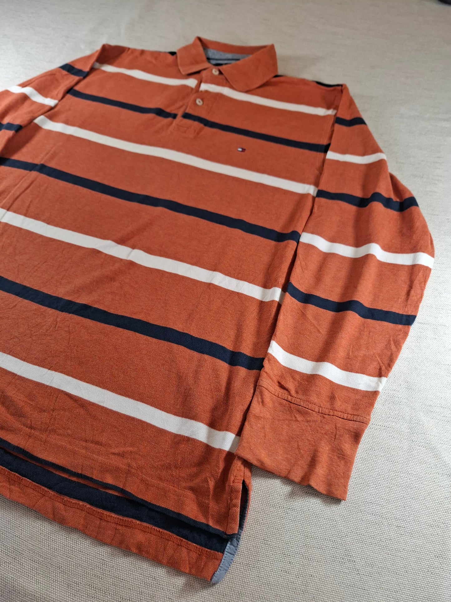001279 Tommy Hilfiger Polo shirt size M Orange/ Multicolor