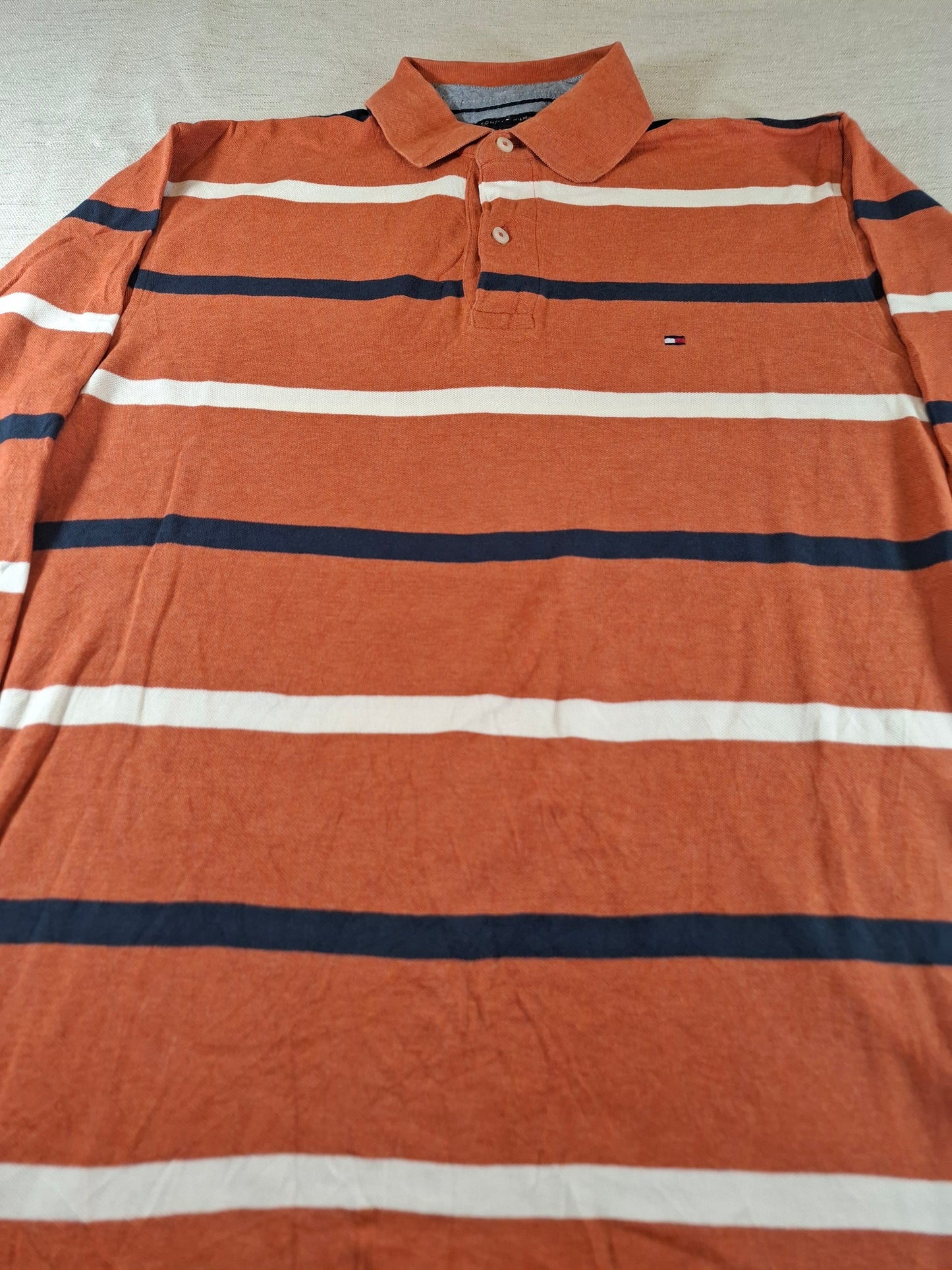 001279 Tommy Hilfiger Polo shirt size M Orange/ Multicolor