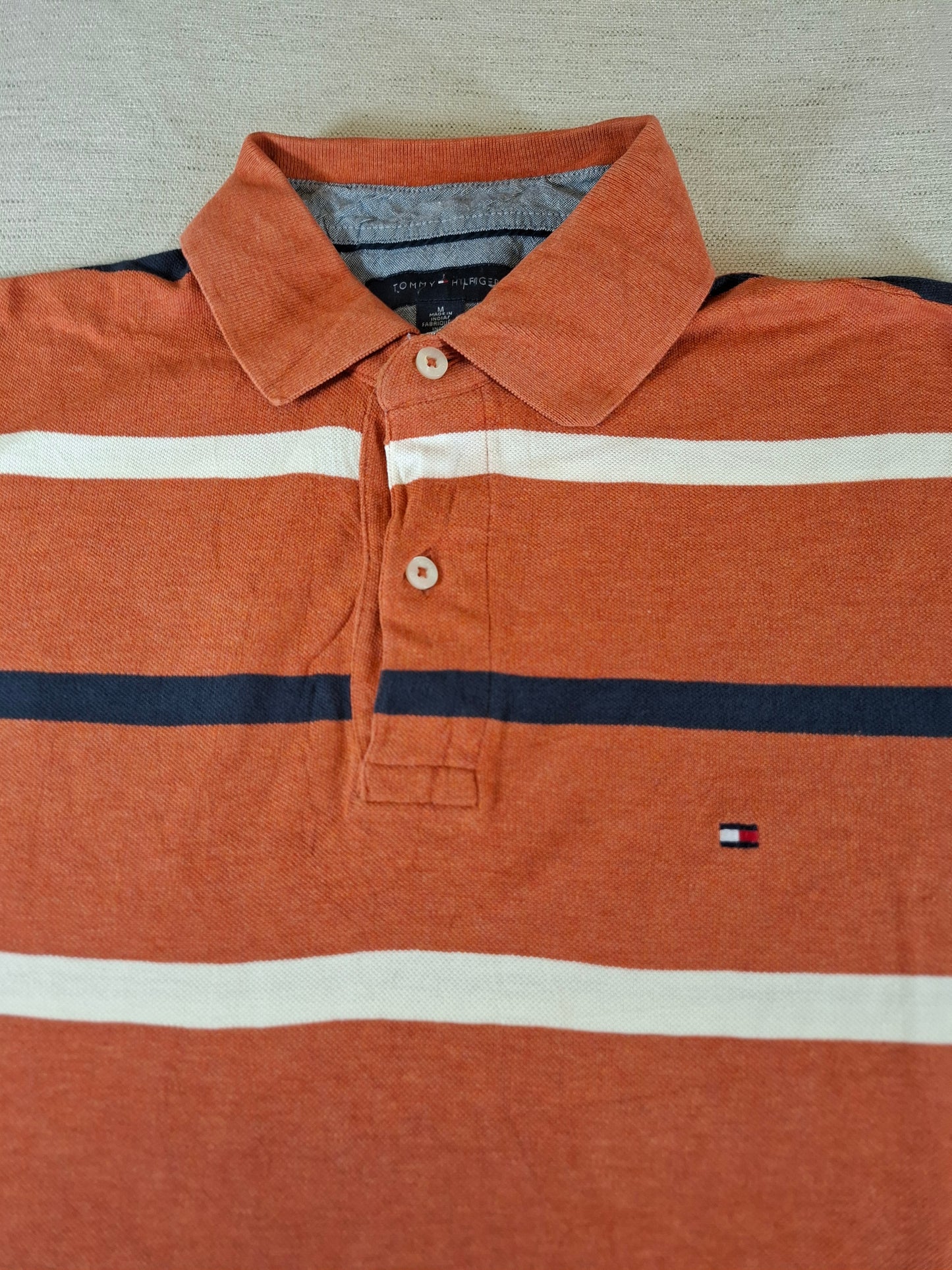 001279 Tommy Hilfiger Polo shirt size M Orange/ Multicolor