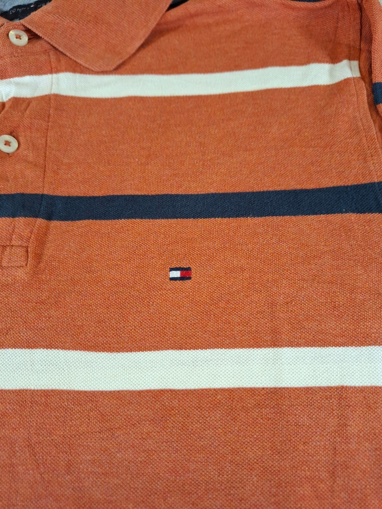001279 Tommy Hilfiger Polo shirt size M Orange/ Multicolor