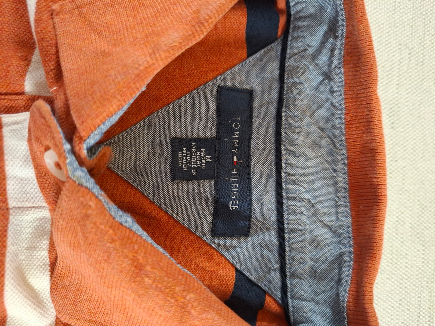 001279 Tommy Hilfiger Polo shirt size M Orange/ Multicolor