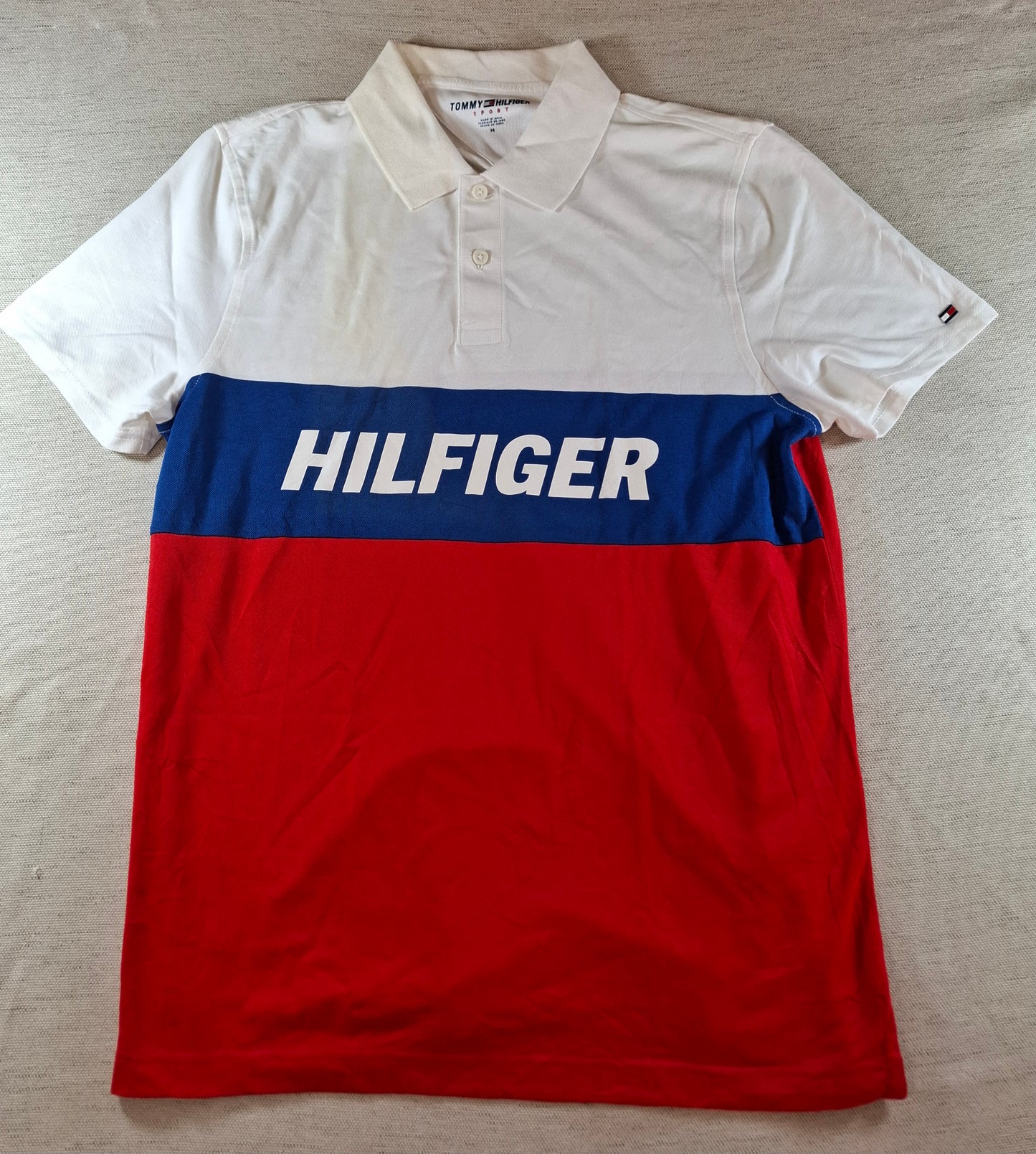 001290 Tommy Hilfiger Polo shirt size M Red/ White/ Blue