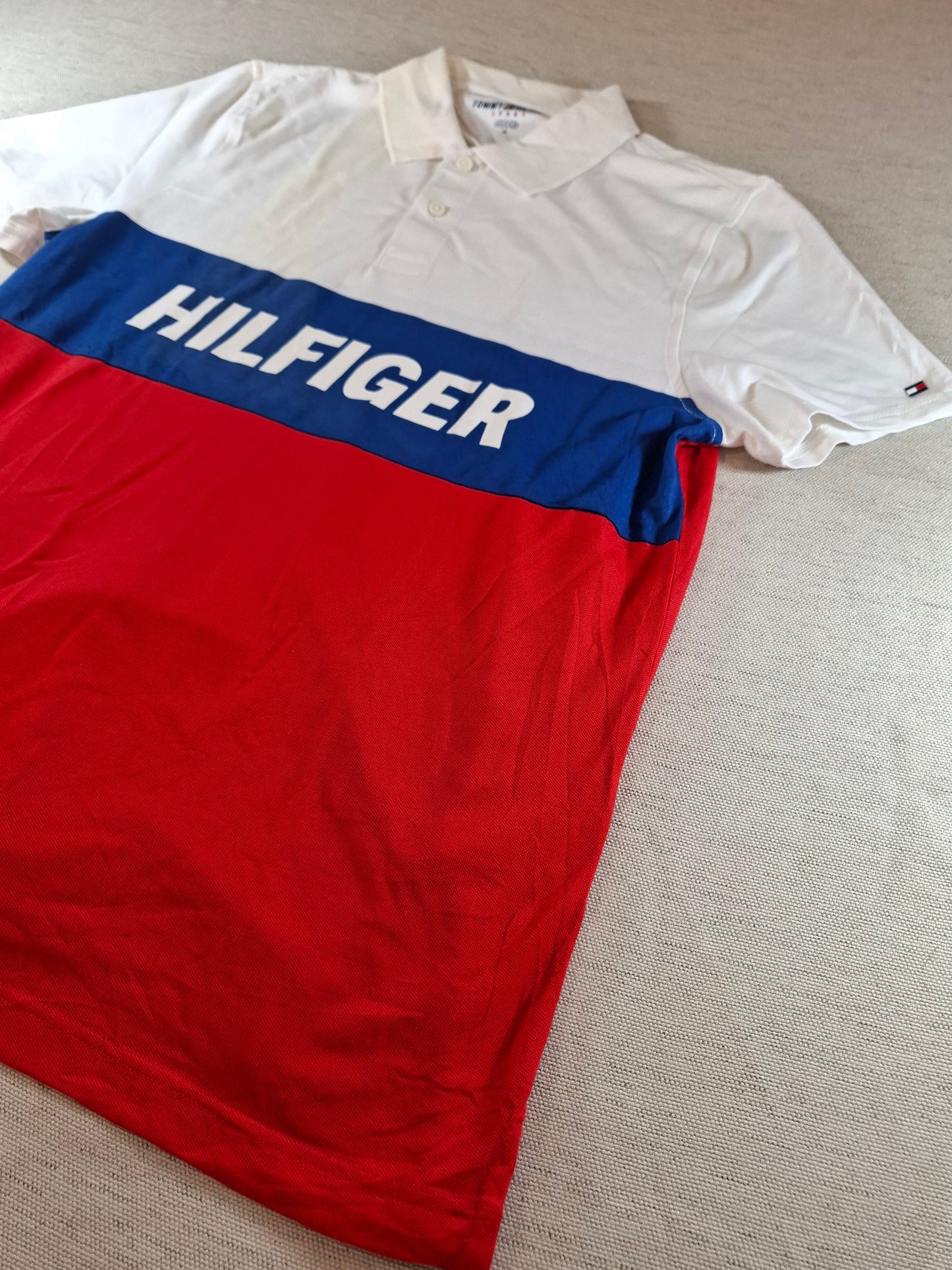 001290 Tommy Hilfiger Polo shirt size M Red/ White/ Blue