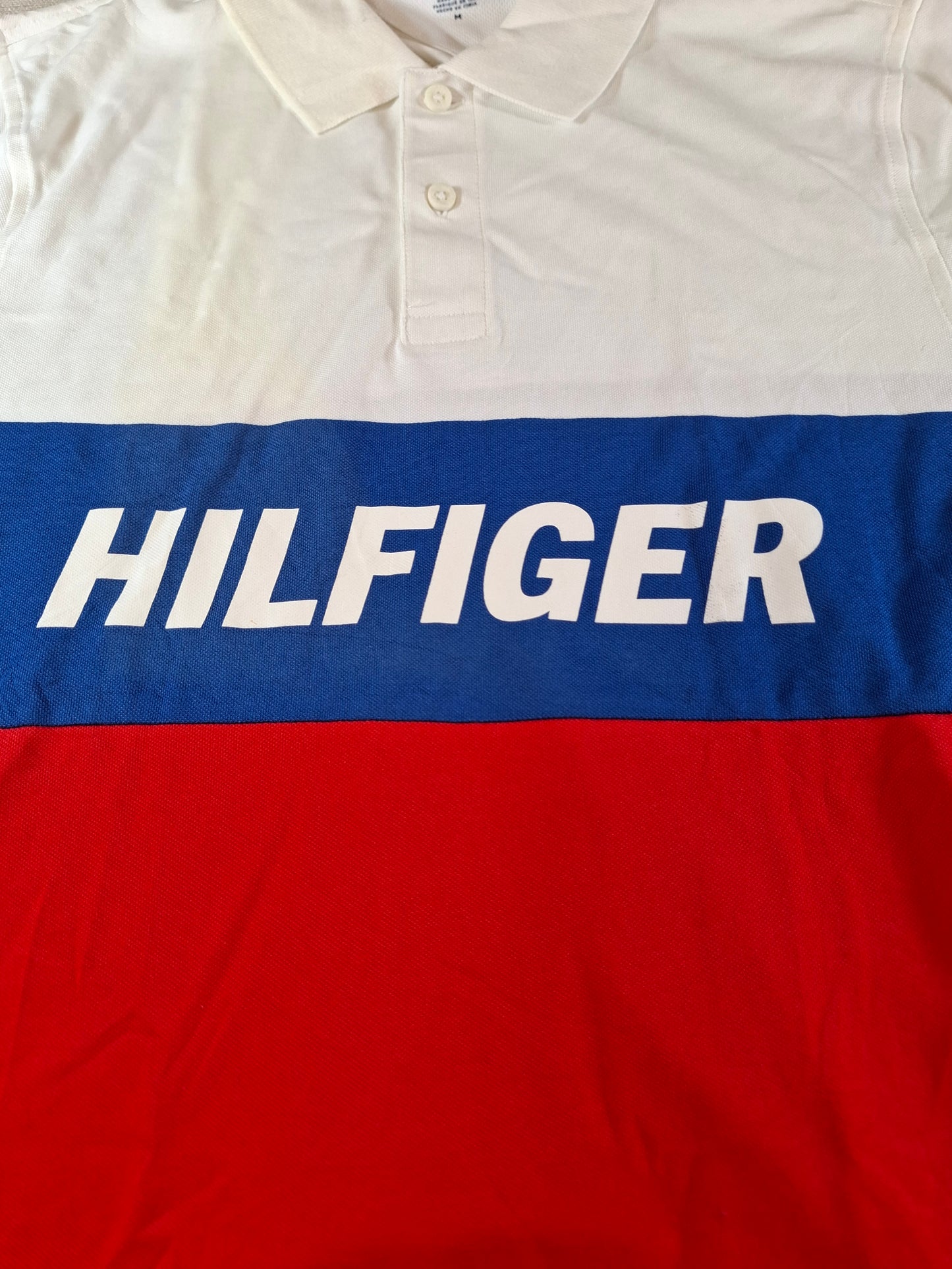 001290 Tommy Hilfiger Polo shirt size M Red/ White/ Blue