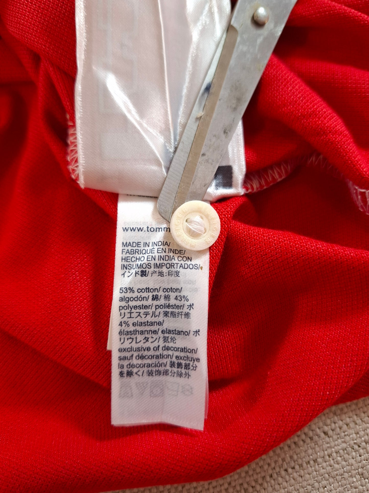 001290 Tommy Hilfiger Polo shirt size M Red/ White/ Blue