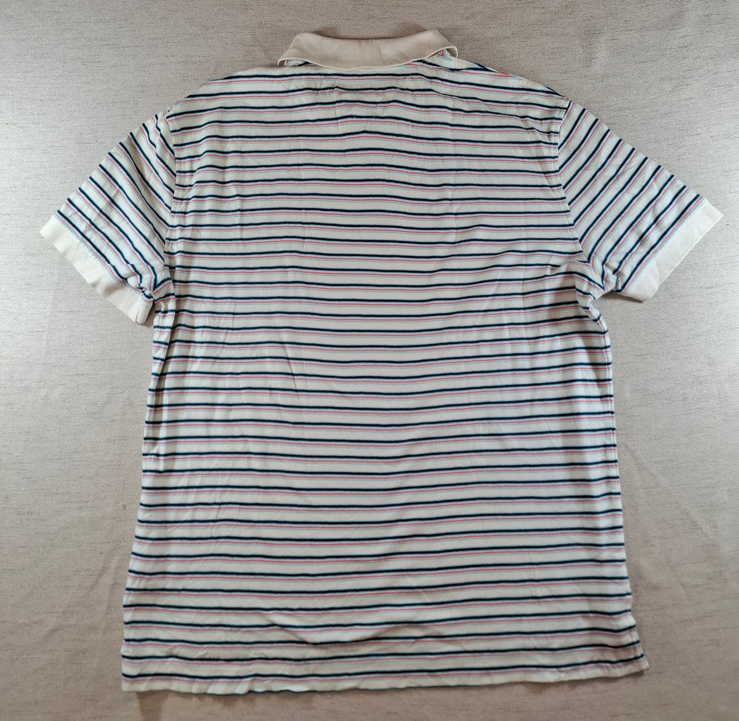 001298 Tommy Hilfiger Polo shirt size L White/ Multicolor stripes