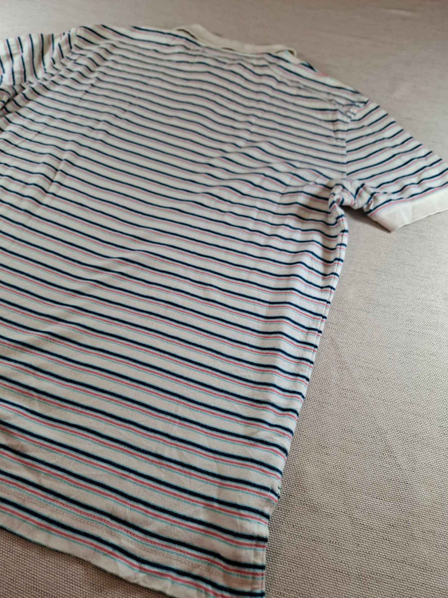 001298 Tommy Hilfiger Polo shirt size L White/ Multicolor stripes