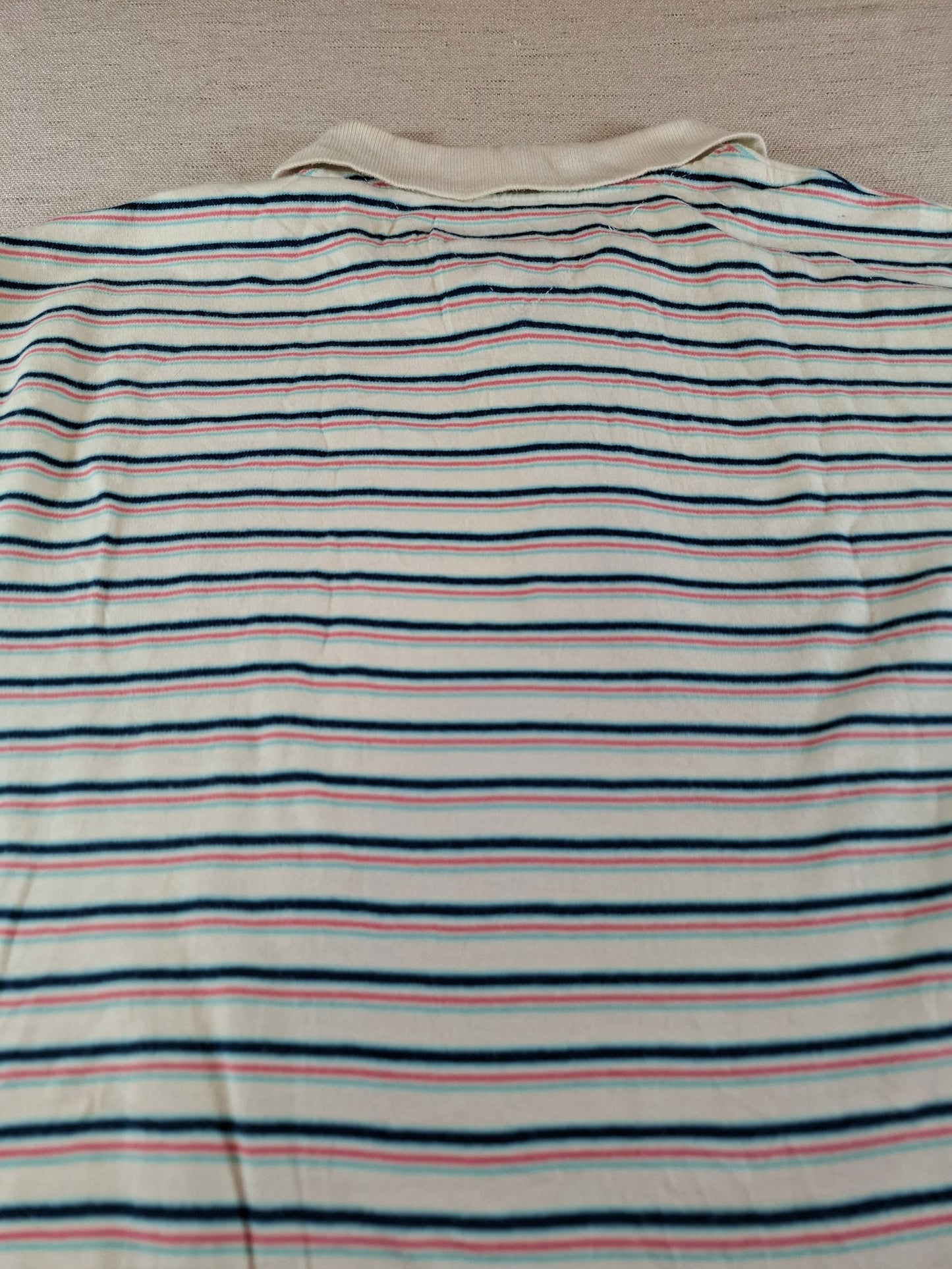 001298 Tommy Hilfiger Polo shirt size L White/ Multicolor stripes