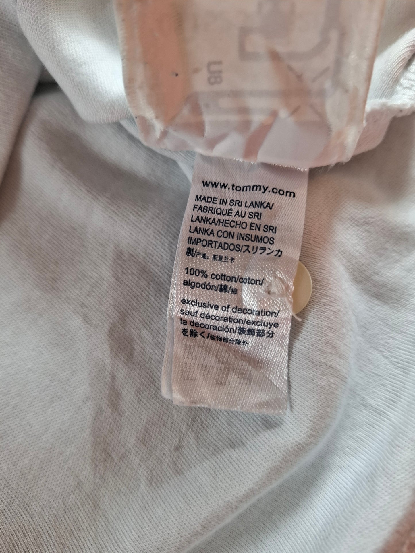 001302 Tommy Hilfiger Polo shirt size M White/ Grey stripes