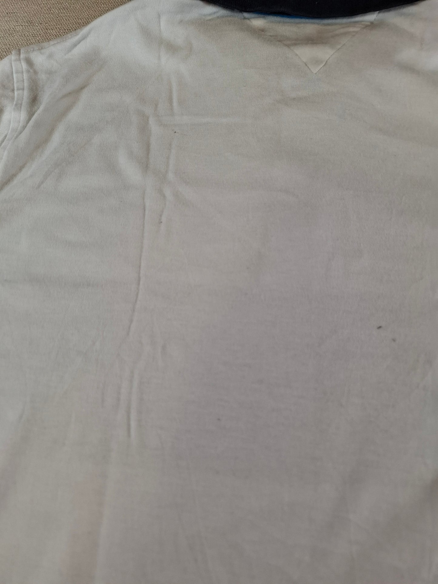 001302 Tommy Hilfiger Polo shirt size M White/ Grey stripes