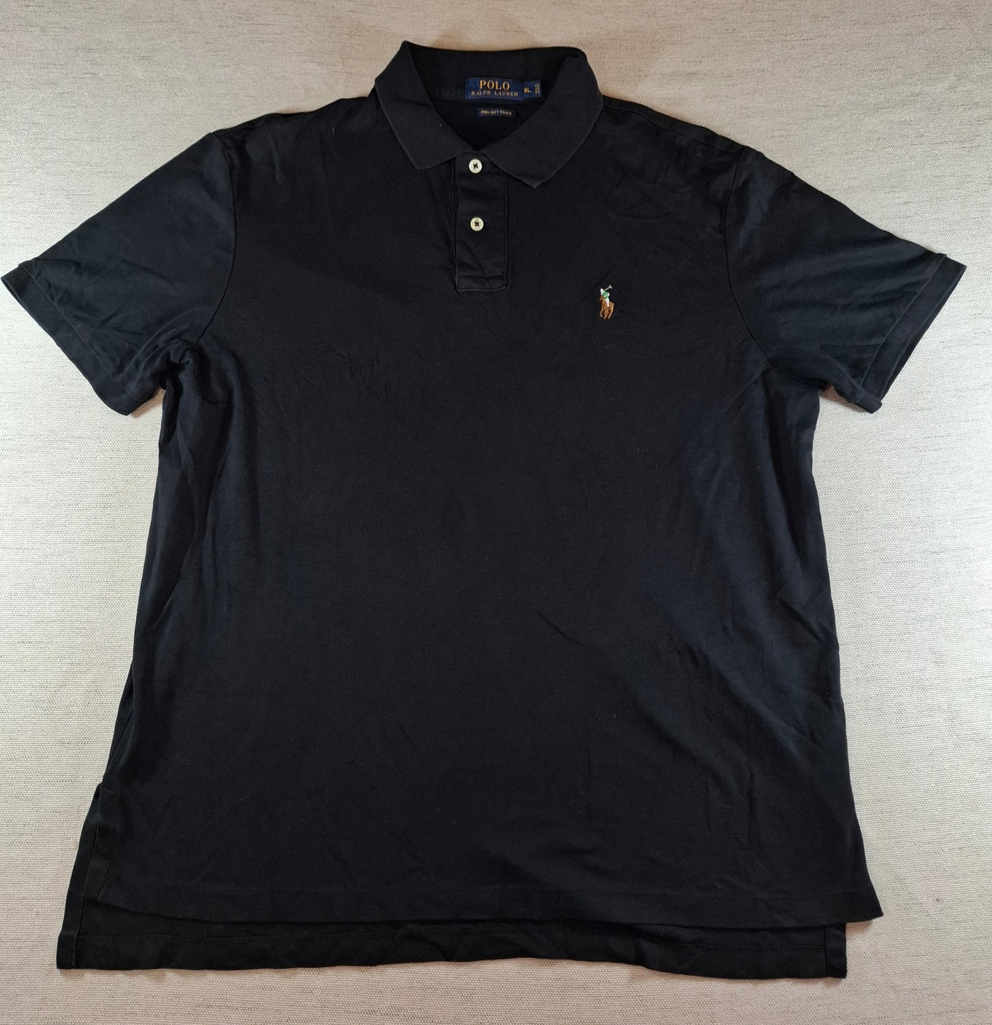 001305 Polo Ralph Lauren Polo shirt size XL Black pima soft touch