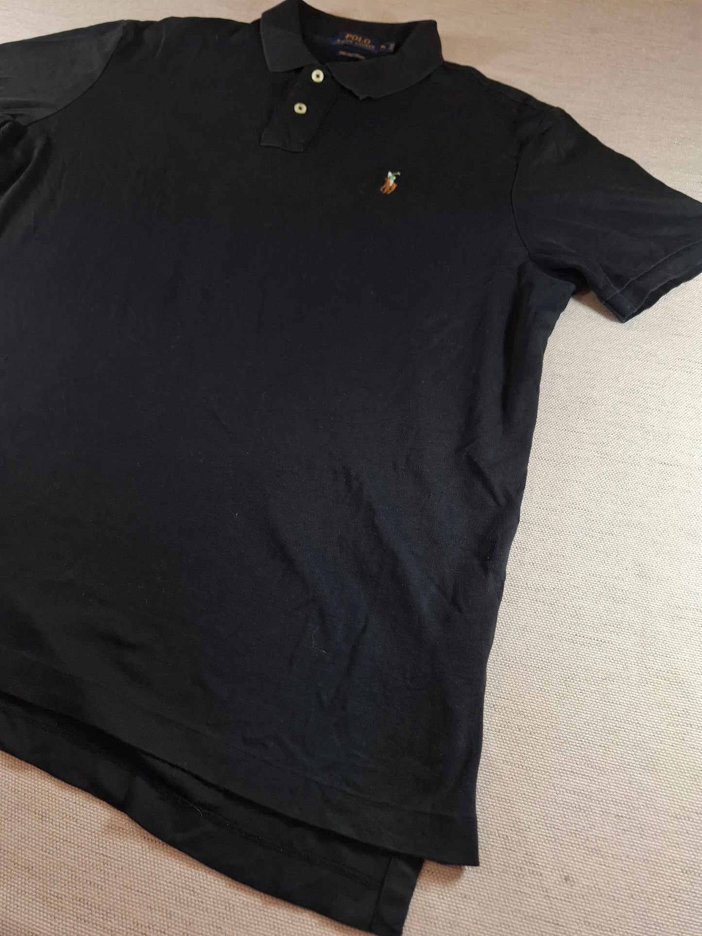 001305 Polo Ralph Lauren Polo shirt size XL Black pima soft touch