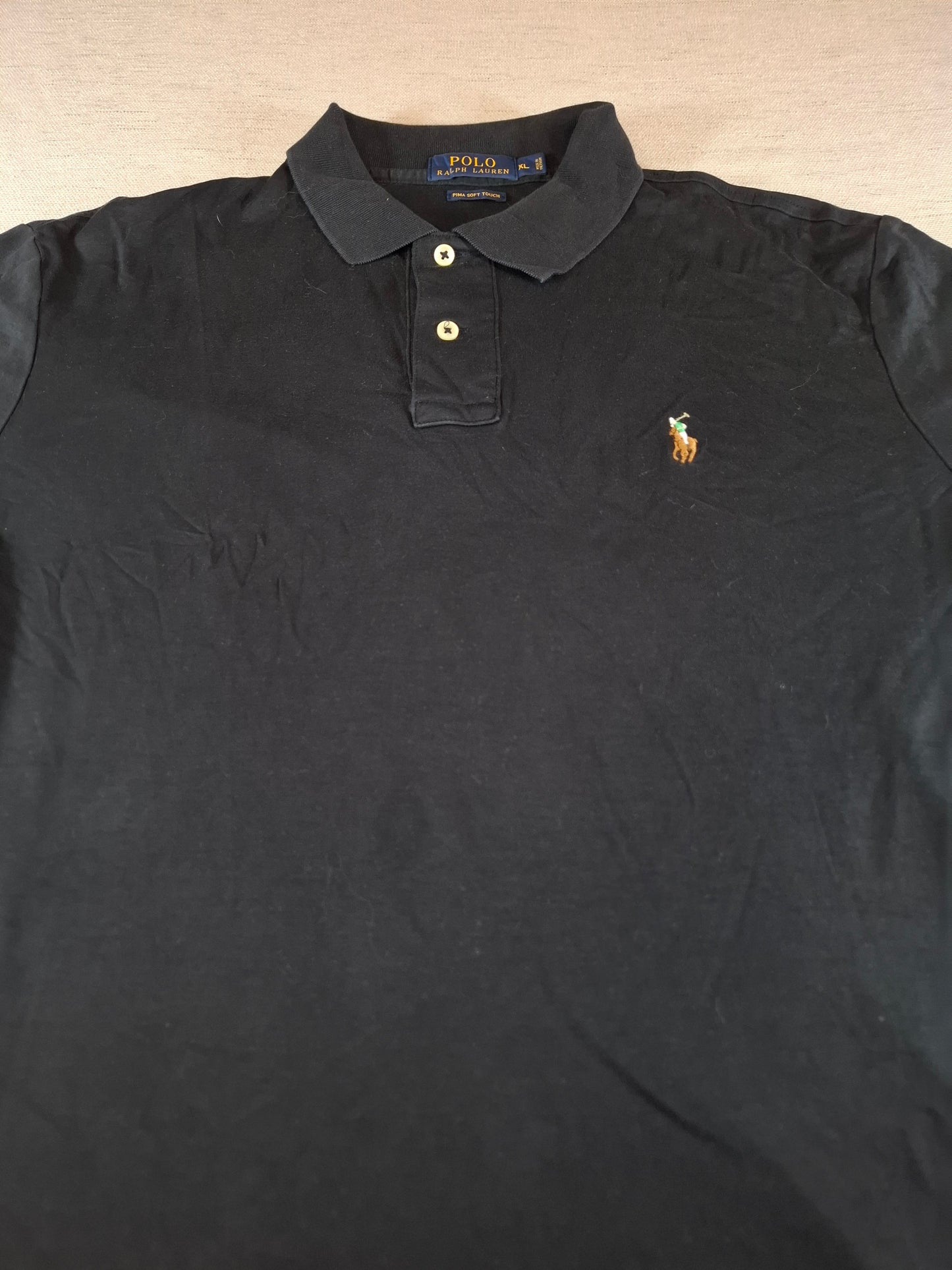 001305 Polo Ralph Lauren Polo shirt size XL Black pima soft touch