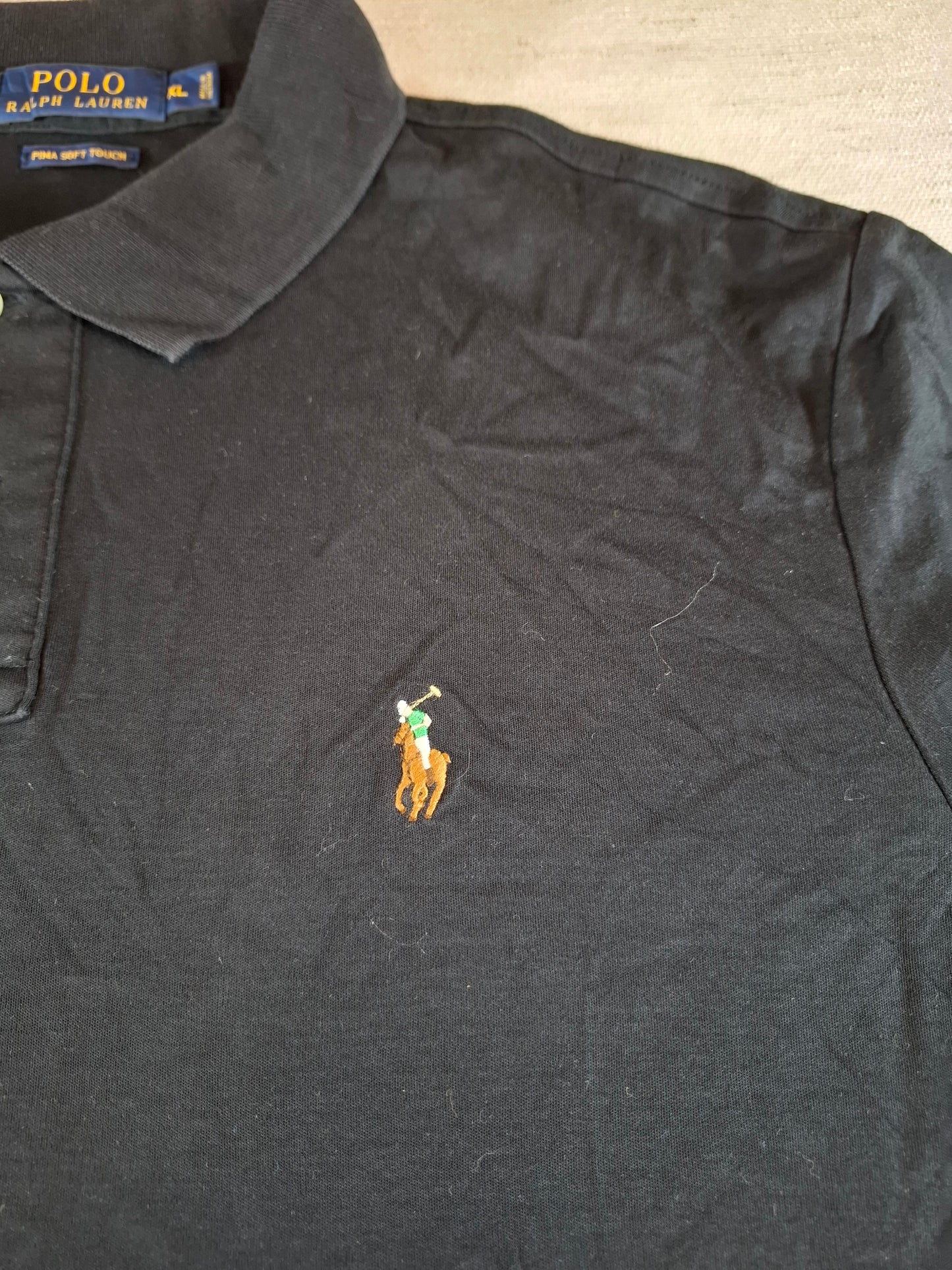 001305 Polo Ralph Lauren Polo shirt size XL Black pima soft touch